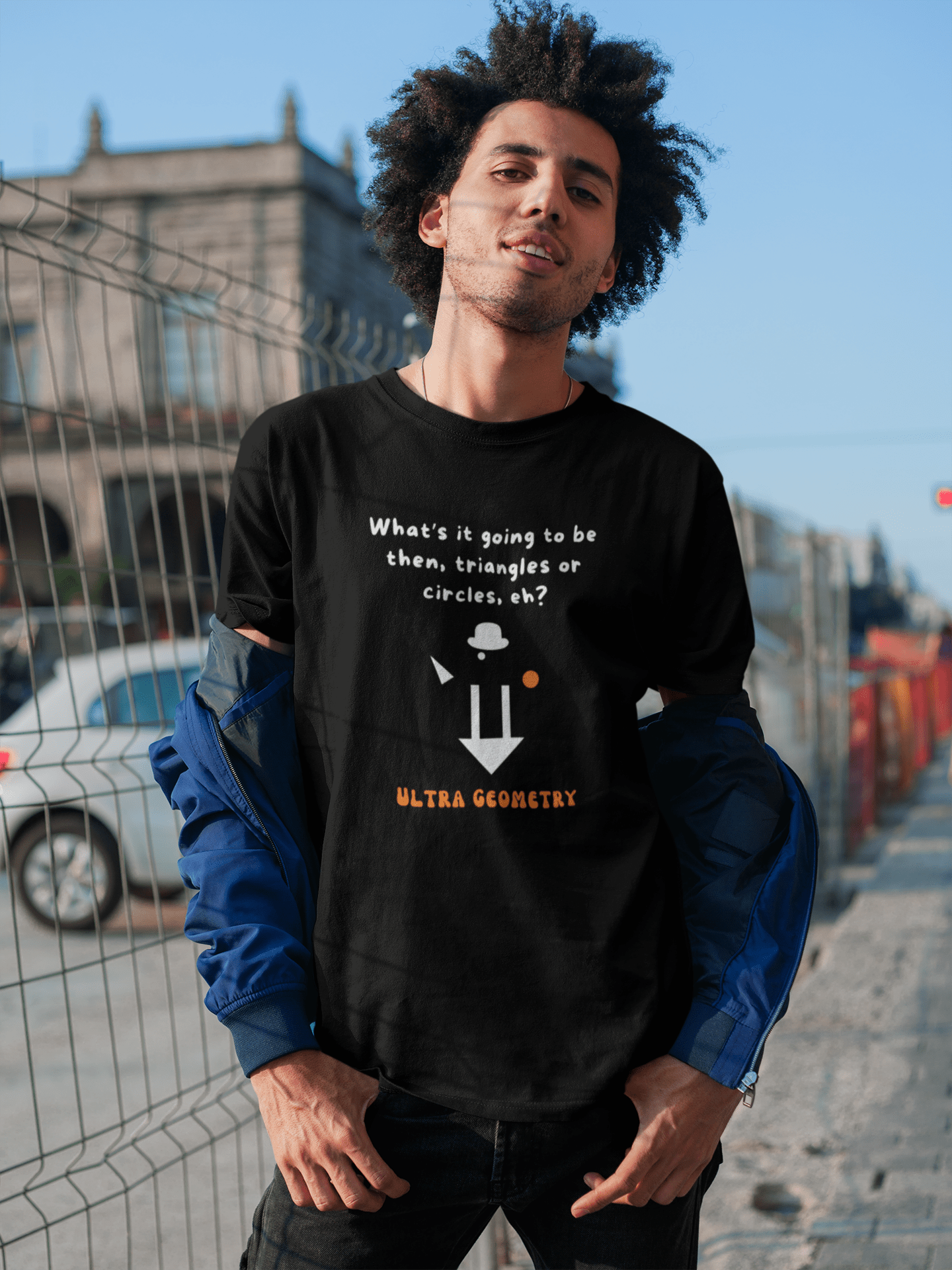 The Droog's Geometry Lesson Tee | Circles or Triangles, Eh? - Guilty Kick Apparel