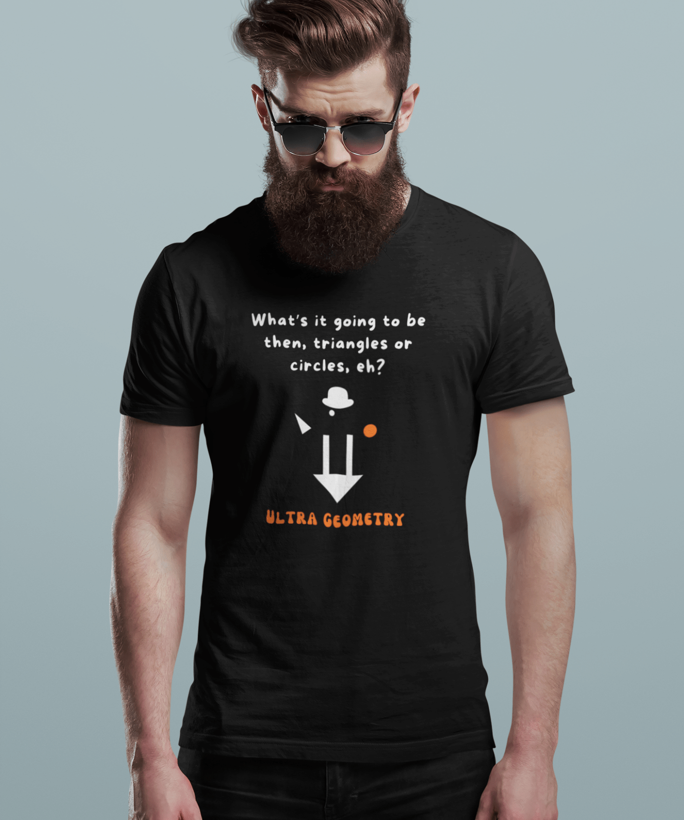 The Droog's Geometry Lesson Tee | Circles or Triangles, Eh? - Guilty Kick Apparel