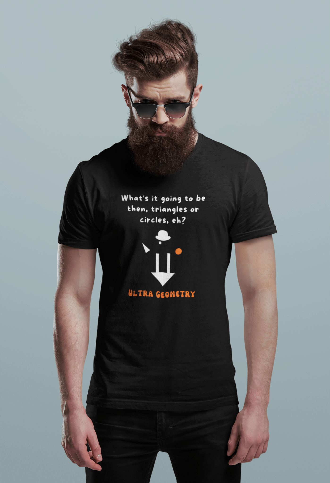 The Droog's Geometry Lesson Tee | Circles or Triangles, Eh? - Guilty Kick Apparel