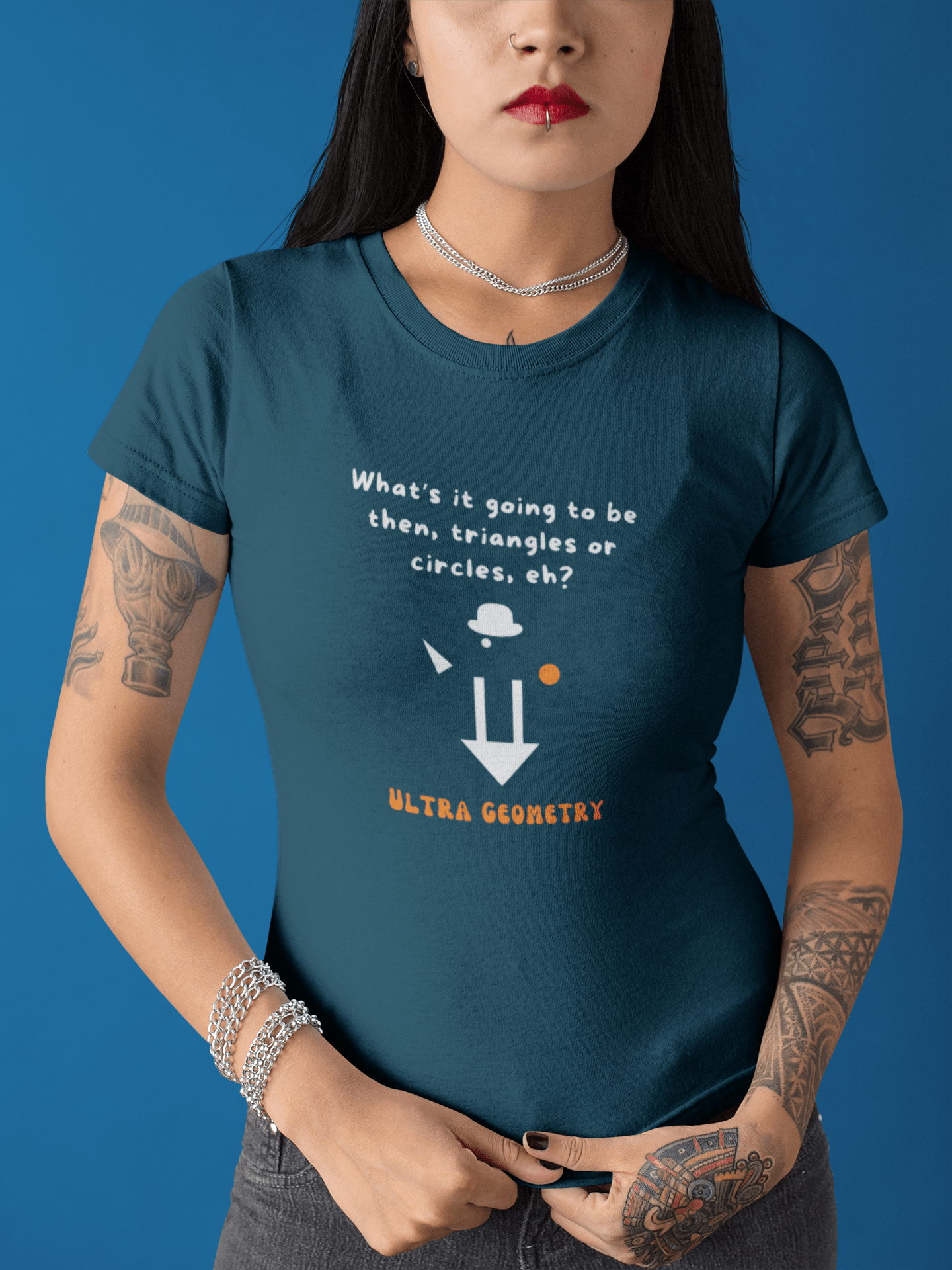 The Droog's Geometry Lesson Tee | Circles or Triangles, Eh? - Guilty Kick Apparel