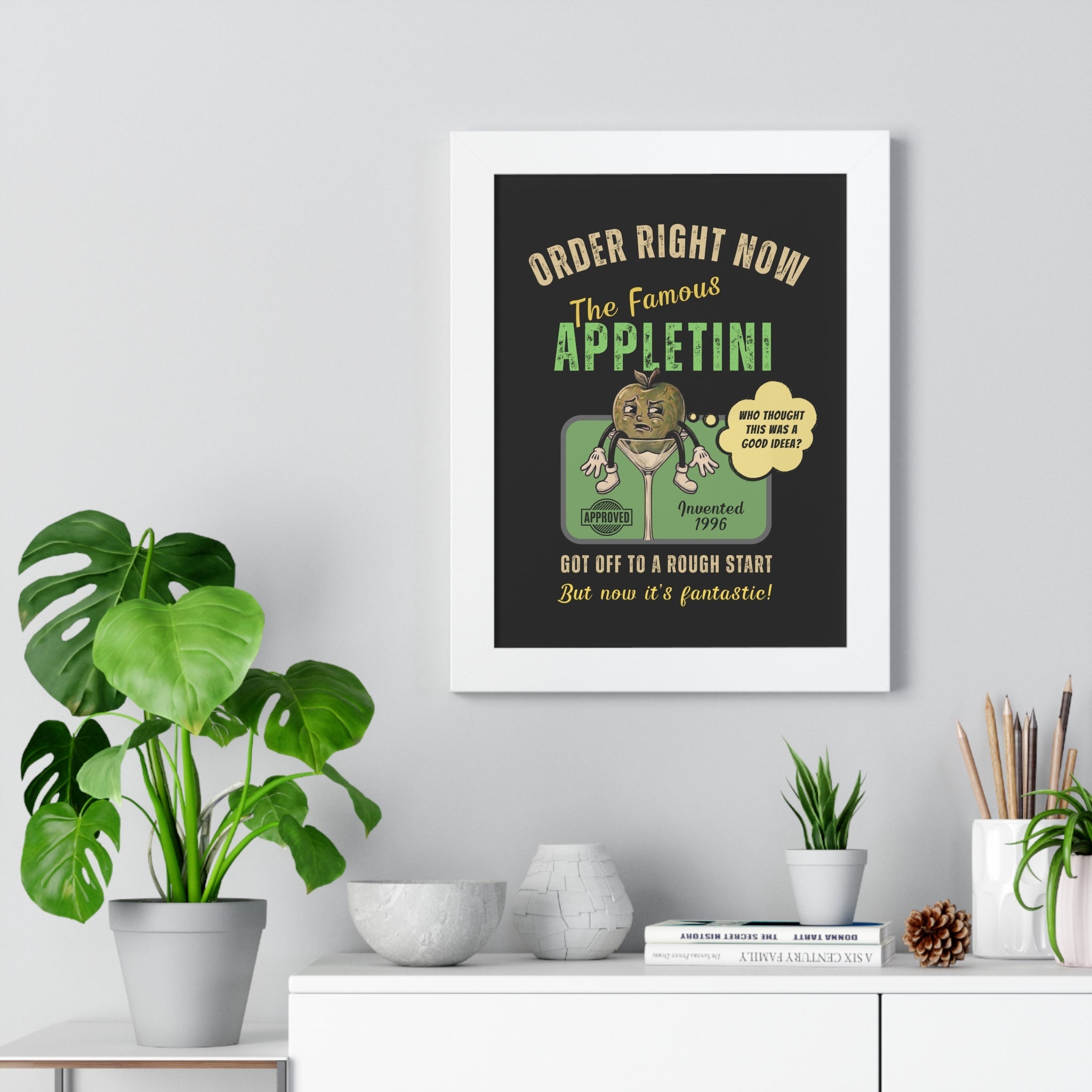The Famous Appletini (Invented 1996) - Regret - Filled Retro Drink Poster - Guilty Kick Apparel