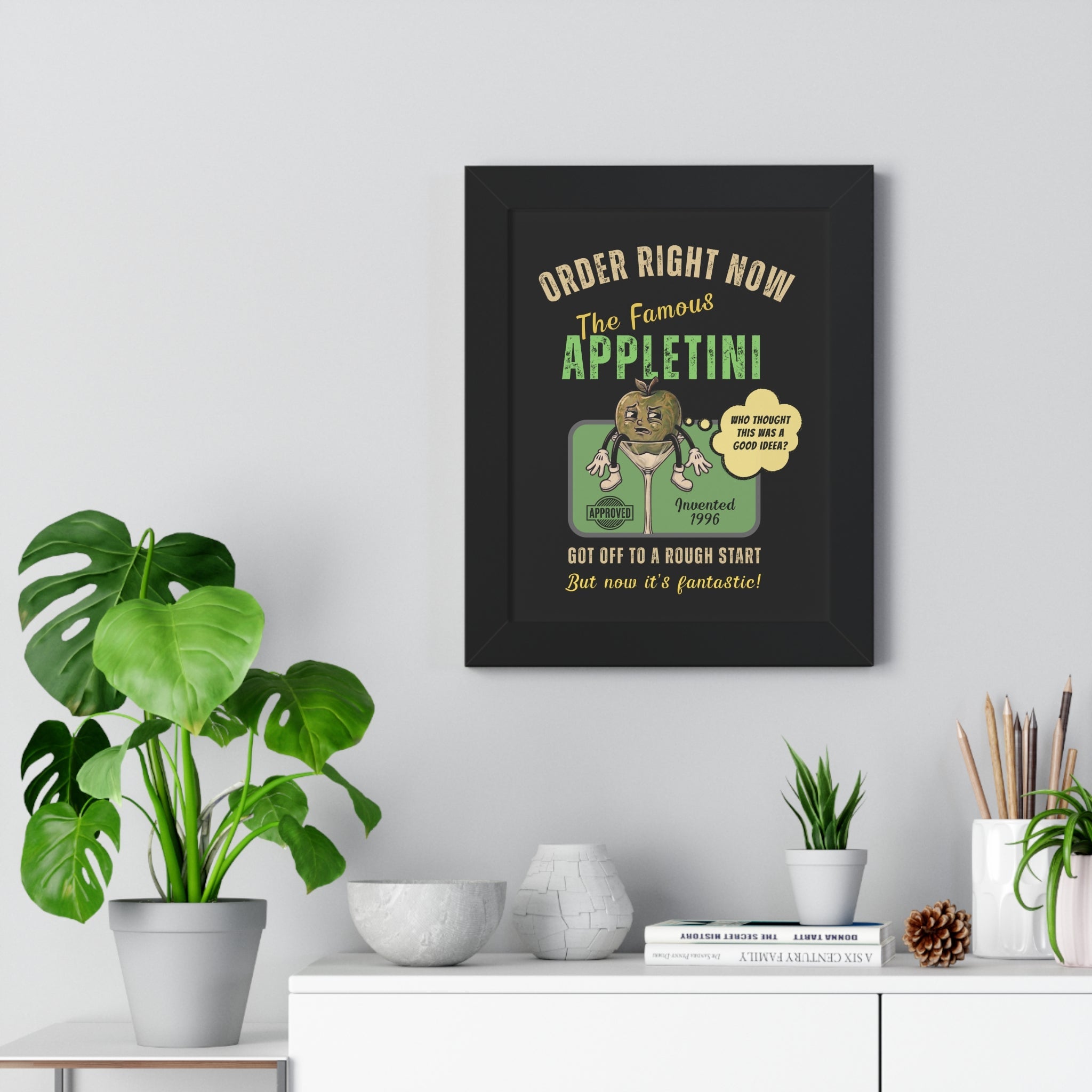 The Famous Appletini (Invented 1996) - Regret - Filled Retro Drink Poster - Guilty Kick Apparel