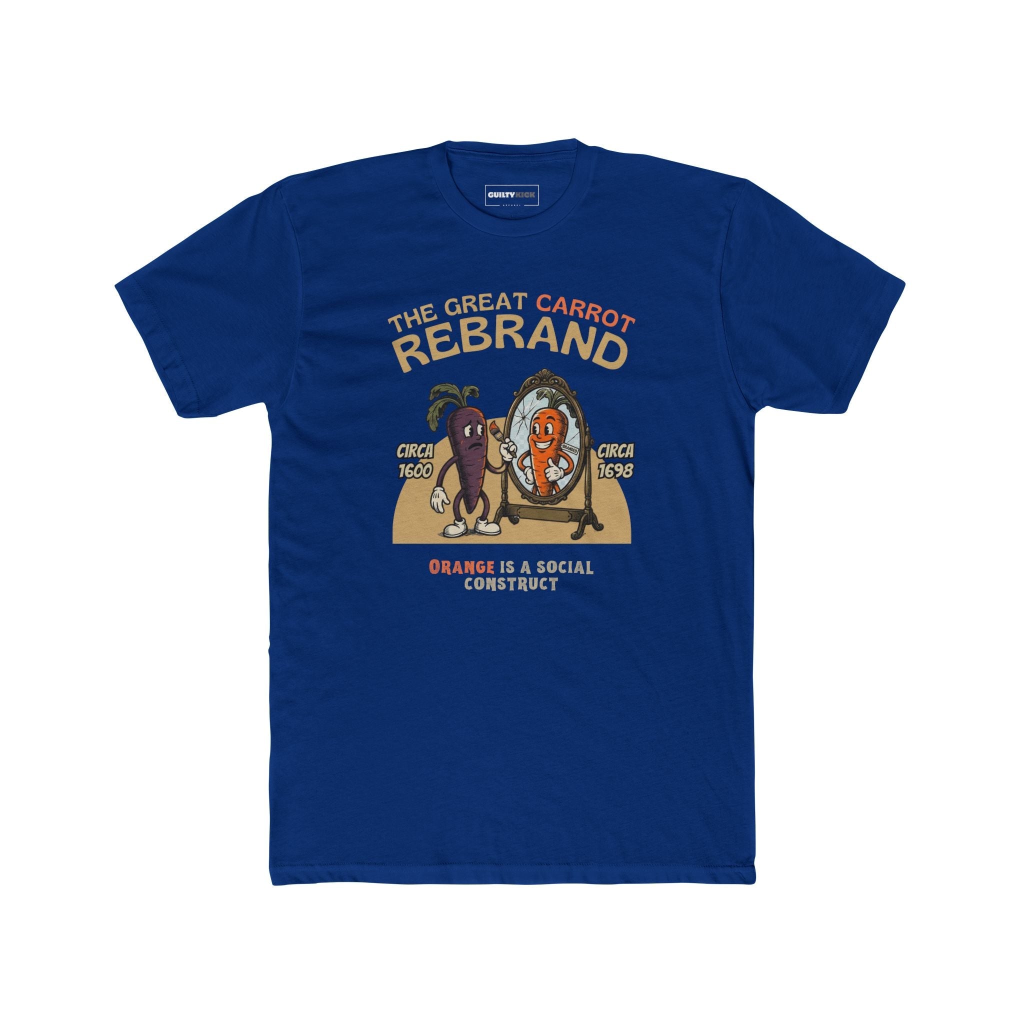 The Great Carrot Rebrand T-Shirt - Vintage Purple Carrot vs Orange History Humor Graphic Tee - Guilty Kick Apparel