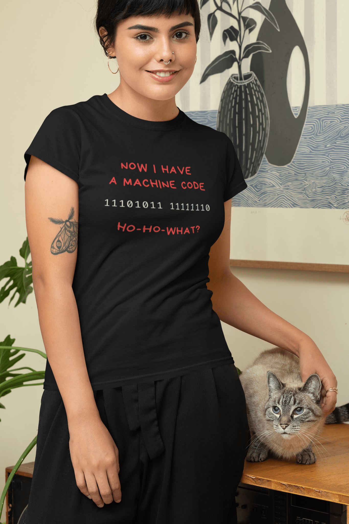 The "Ho - Ho - What?" Programmer Holiday Action Movie Parody Tee - Guilty Kick Apparel