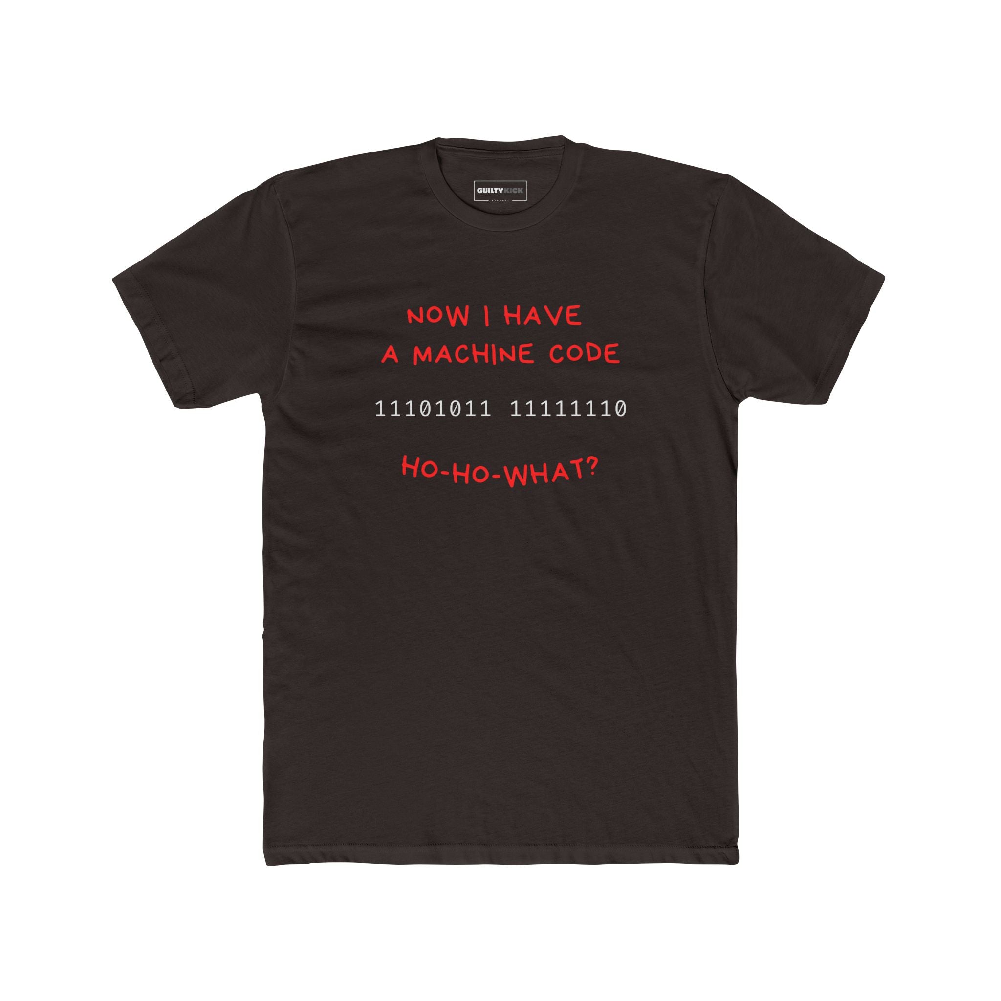 The "Ho - Ho - What?" Programmer Holiday Action Movie Parody Tee - Guilty Kick Apparel