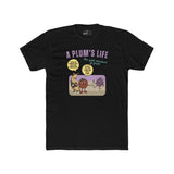 The life of a plum, Vintage Cartoon Fruit Satire T-shirt - Guilty Kick Apparel