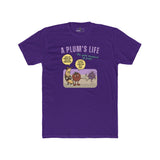 The life of a plum, Vintage Cartoon Fruit Satire T-shirt - Guilty Kick Apparel