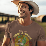 The Ol' Boot - Liquor Cafe T-Shirt: Red Hot Texas Chili | Funny Vintage Diner Mascot Tee | We'll Bring Flowers to Your Funeral - Guilty Kick Apparel