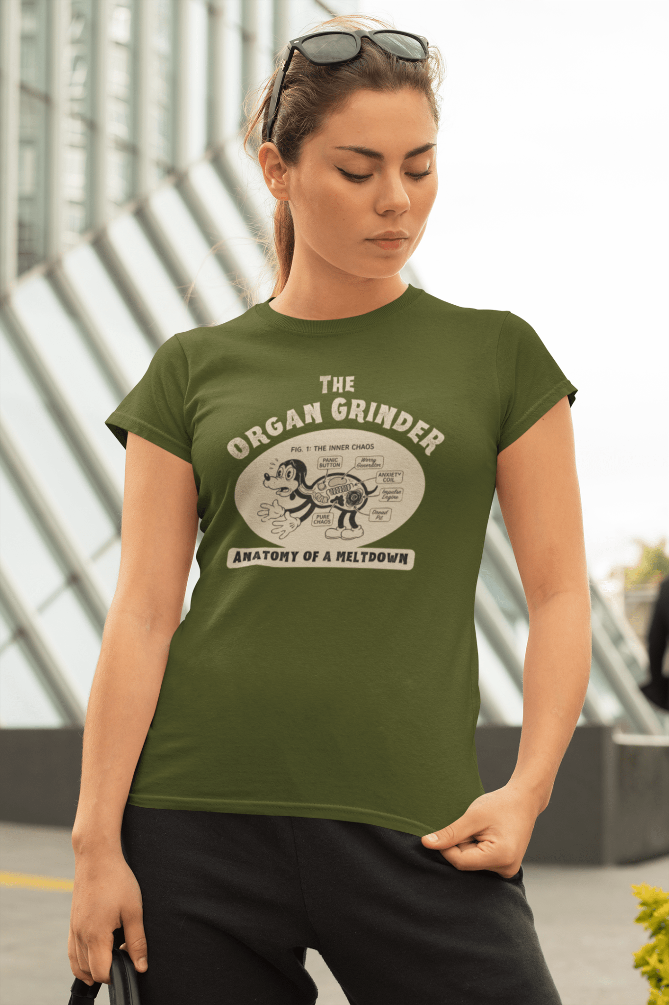 The Organ Grinder Retro Anatomy T-Shirt Vintage 1930s Cartoon Dog Meltdown Graphic Tee - Guilty Kick Apparel