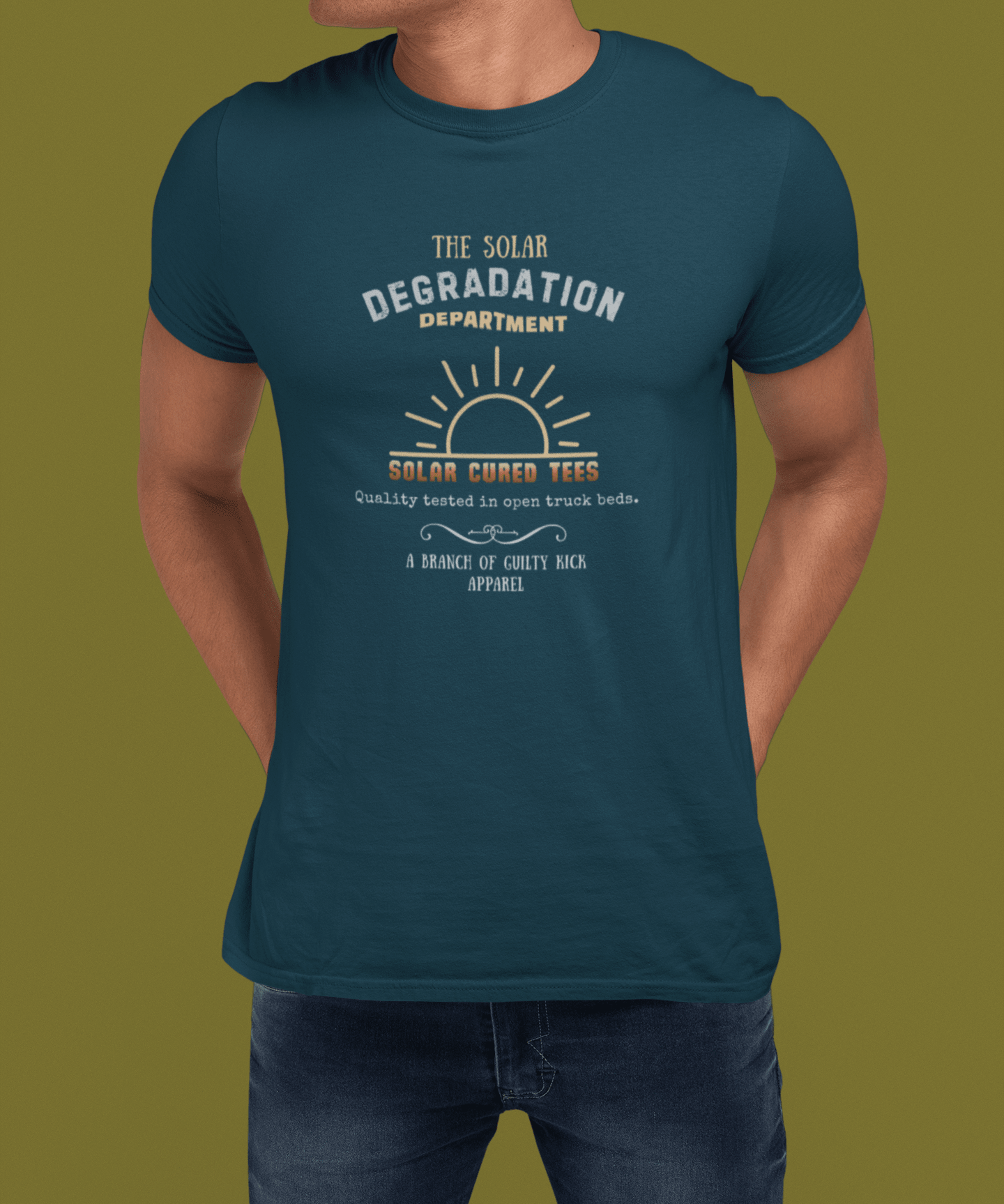 The Solar Degradation Department "Solar Cured Tees" Vintage Graphic T-Shirt, The Brand New Vintage Sun-Baked Collection - Guilty Kick Apparel