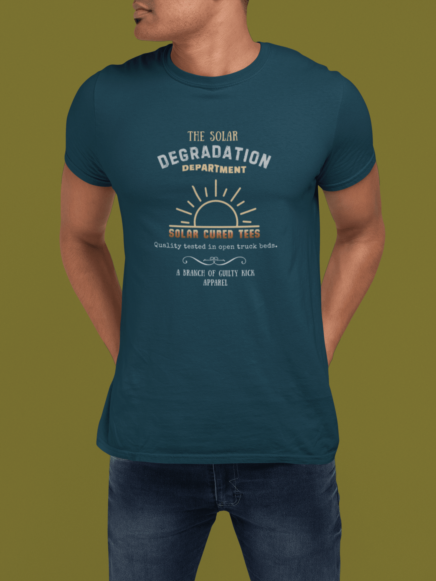 The Solar Degradation Department "Solar Cured Tees" Vintage Graphic T-Shirt, The Brand New Vintage Sun-Baked Collection - Guilty Kick Apparel