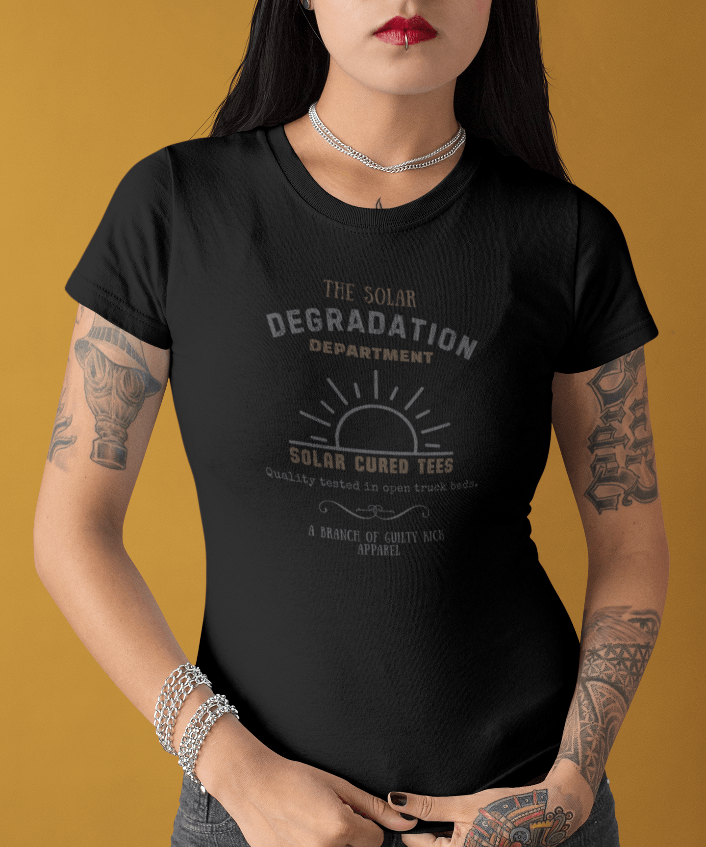 The Solar Degradation Department "Solar Cured Tees" Vintage Graphic T-Shirt, The Brand New Vintage Sun-Baked Collection - Guilty Kick Apparel