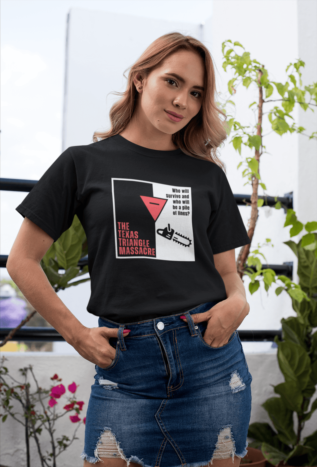 The Texas Triangle Massacre, Funny Minimalist Horror Movie Parody T-Shirt - Guilty Kick Apparel