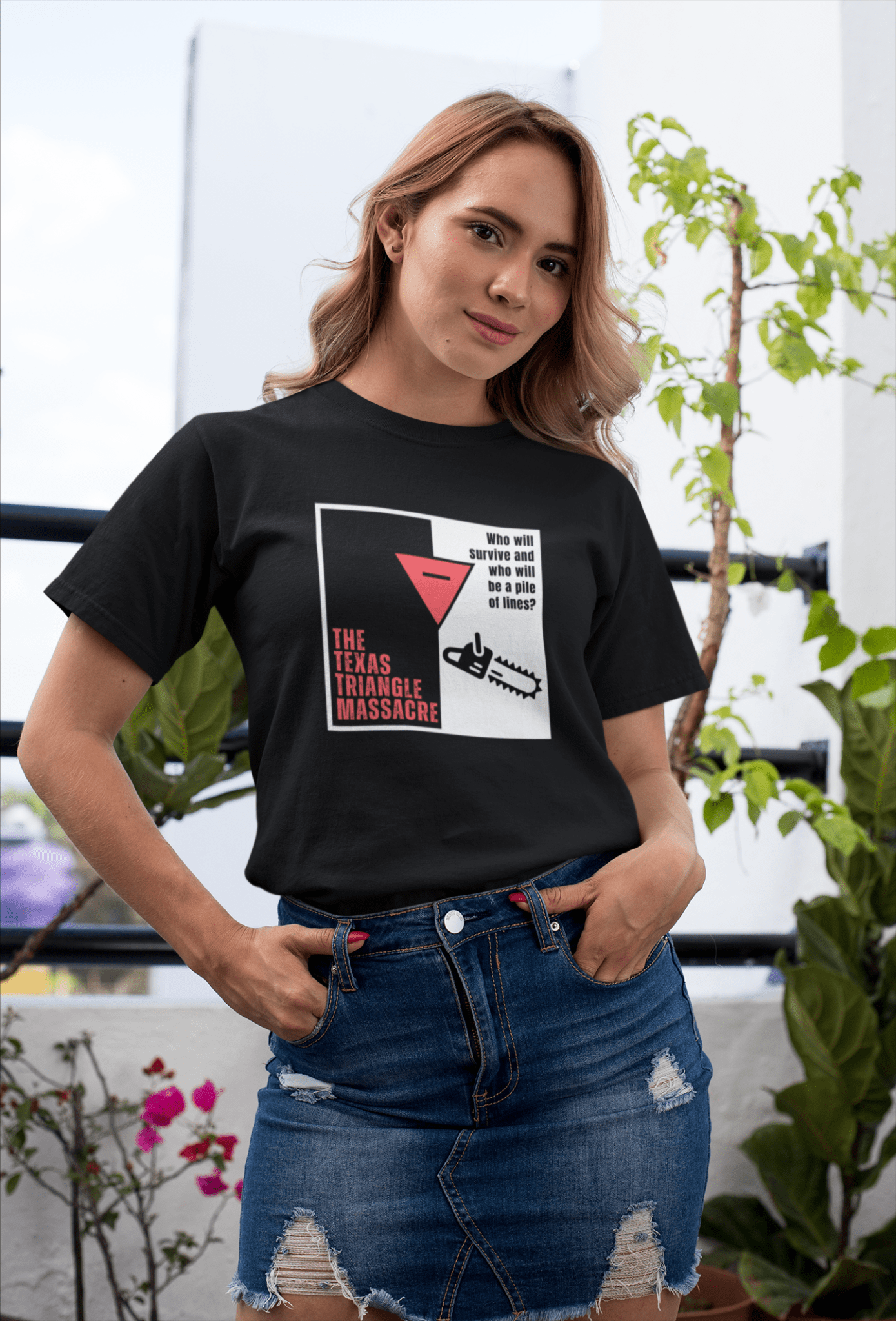 The Texas Triangle Massacre, Funny Minimalist Horror Movie Parody T-Shirt - Guilty Kick Apparel