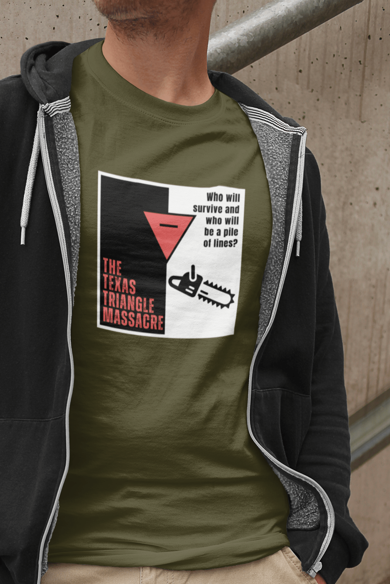 The Texas Triangle Massacre, Funny Minimalist Horror Movie Parody T-Shirt - Guilty Kick Apparel