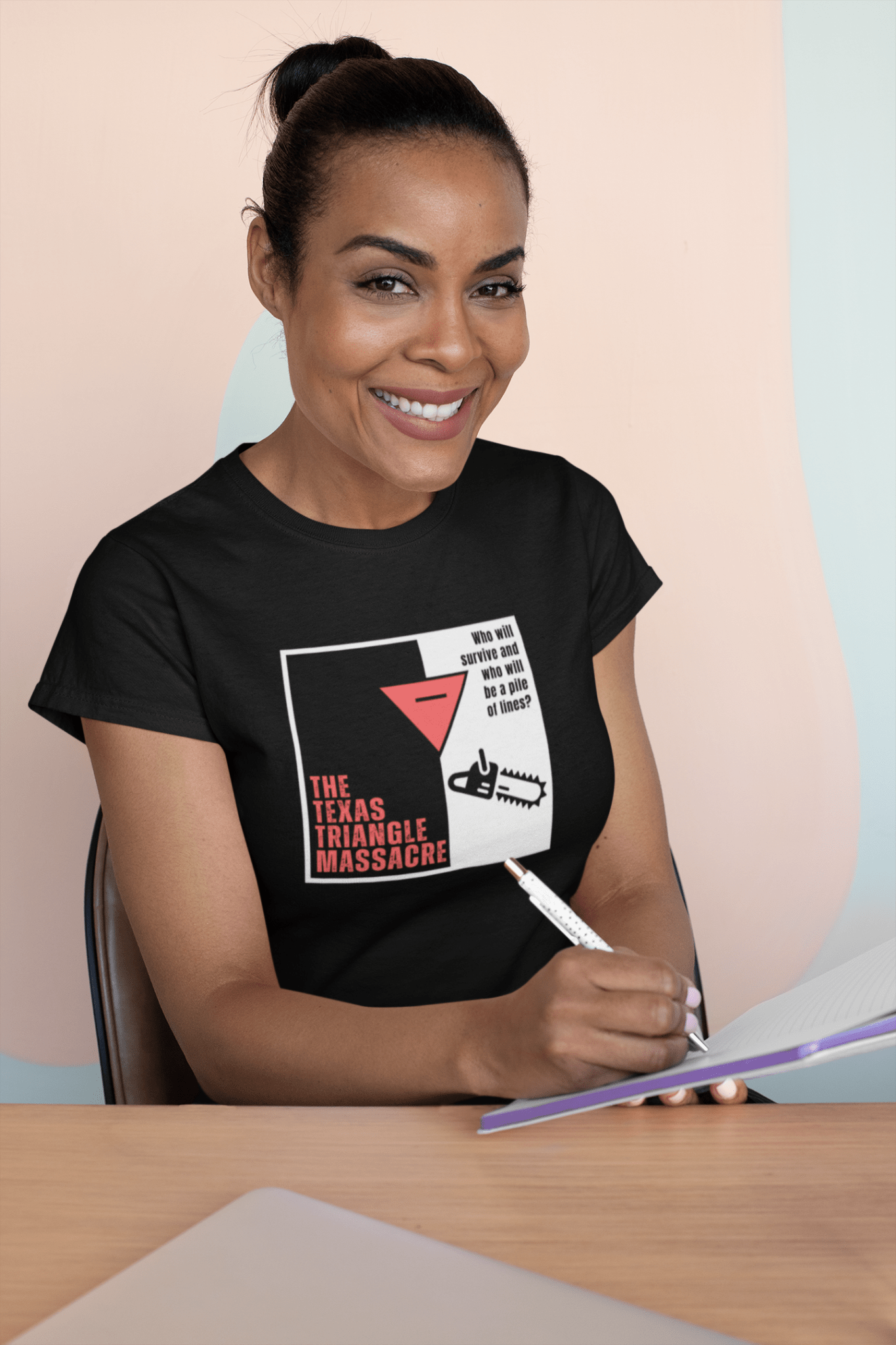 The Texas Triangle Massacre, Funny Minimalist Horror Movie Parody T-Shirt - Guilty Kick Apparel