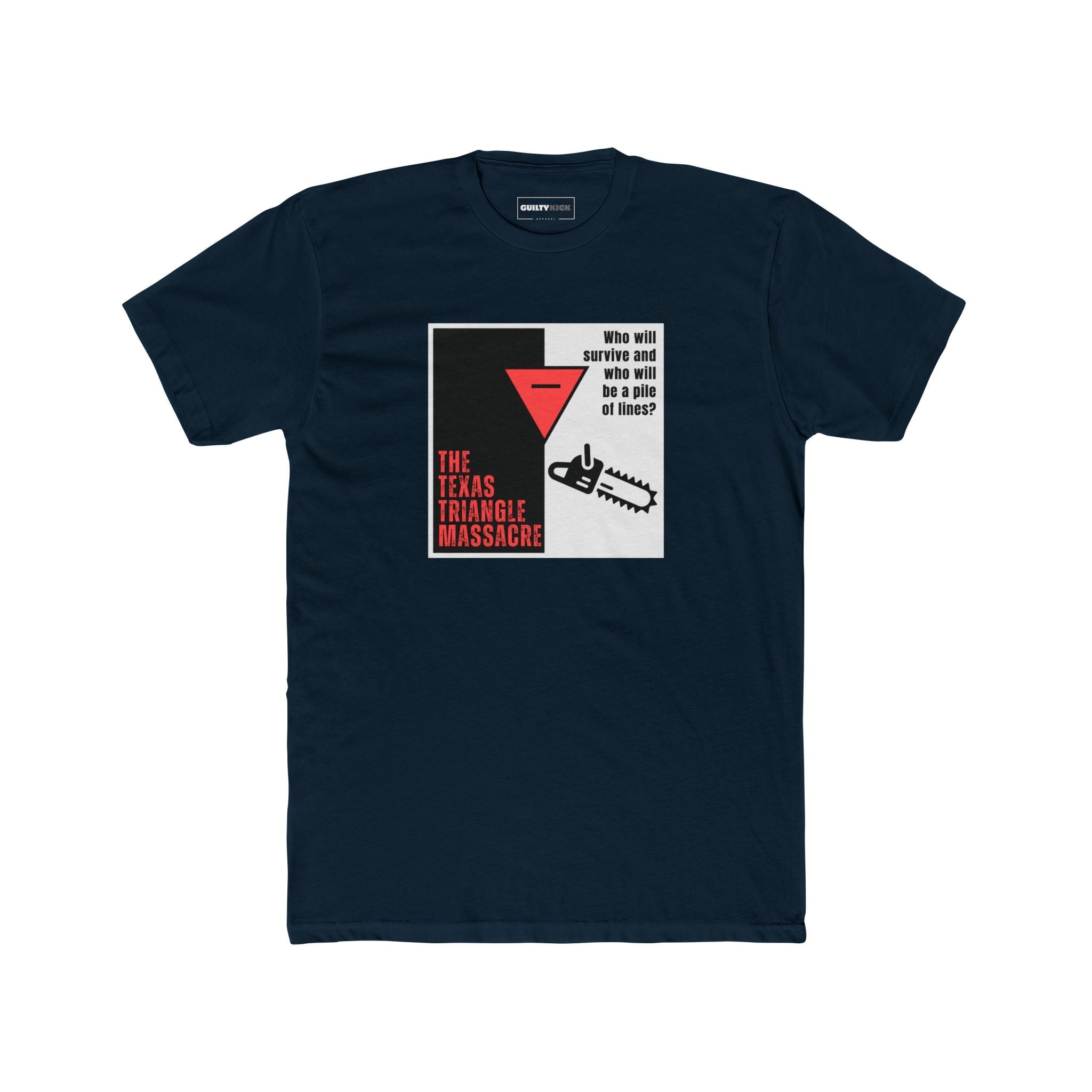 The Texas Triangle Massacre, Funny Minimalist Horror Movie Parody T-Shirt - Guilty Kick Apparel