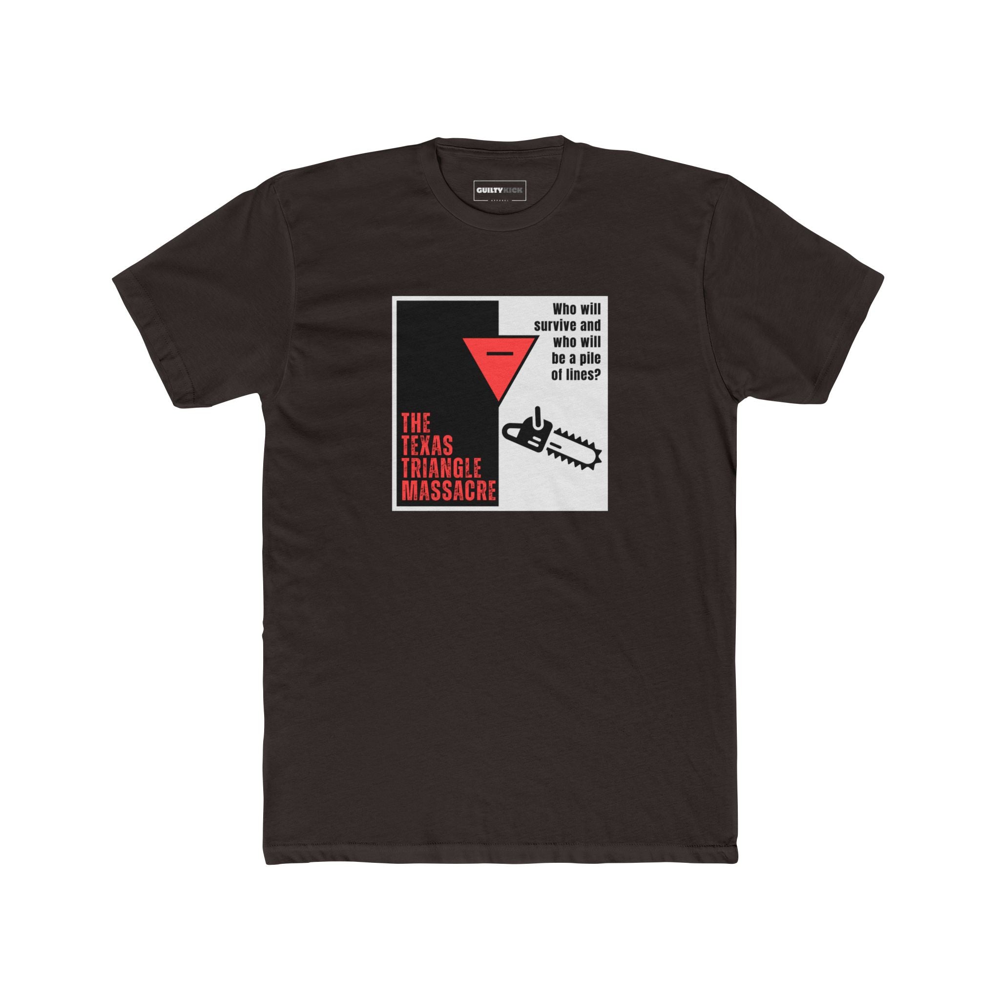 The Texas Triangle Massacre, Funny Minimalist Horror Movie Parody T-Shirt - Guilty Kick Apparel