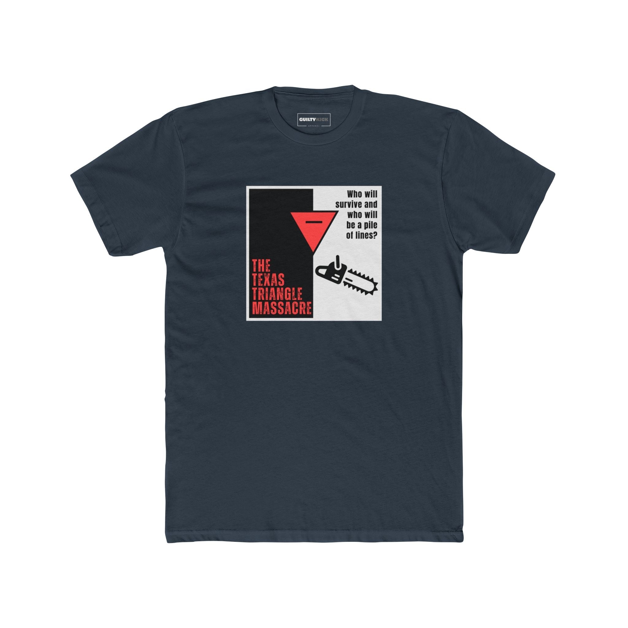 The Texas Triangle Massacre, Funny Minimalist Horror Movie Parody T-Shirt - Guilty Kick Apparel