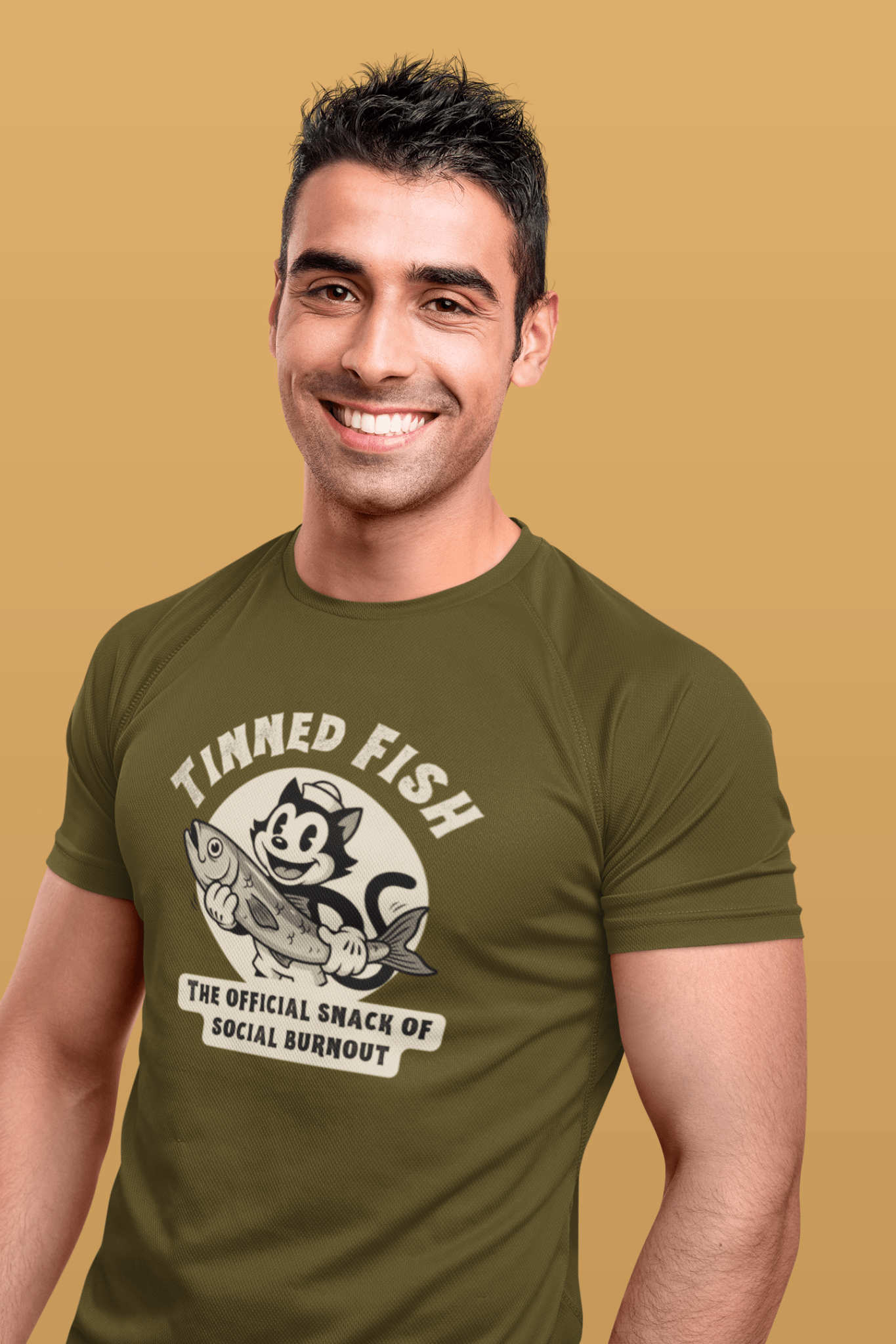 Tinned Fish Sailor Cat Retro T-Shirt Official Snack of Social Burnout Vintage 1930s Cartoon Tee - Guilty Kick Apparel