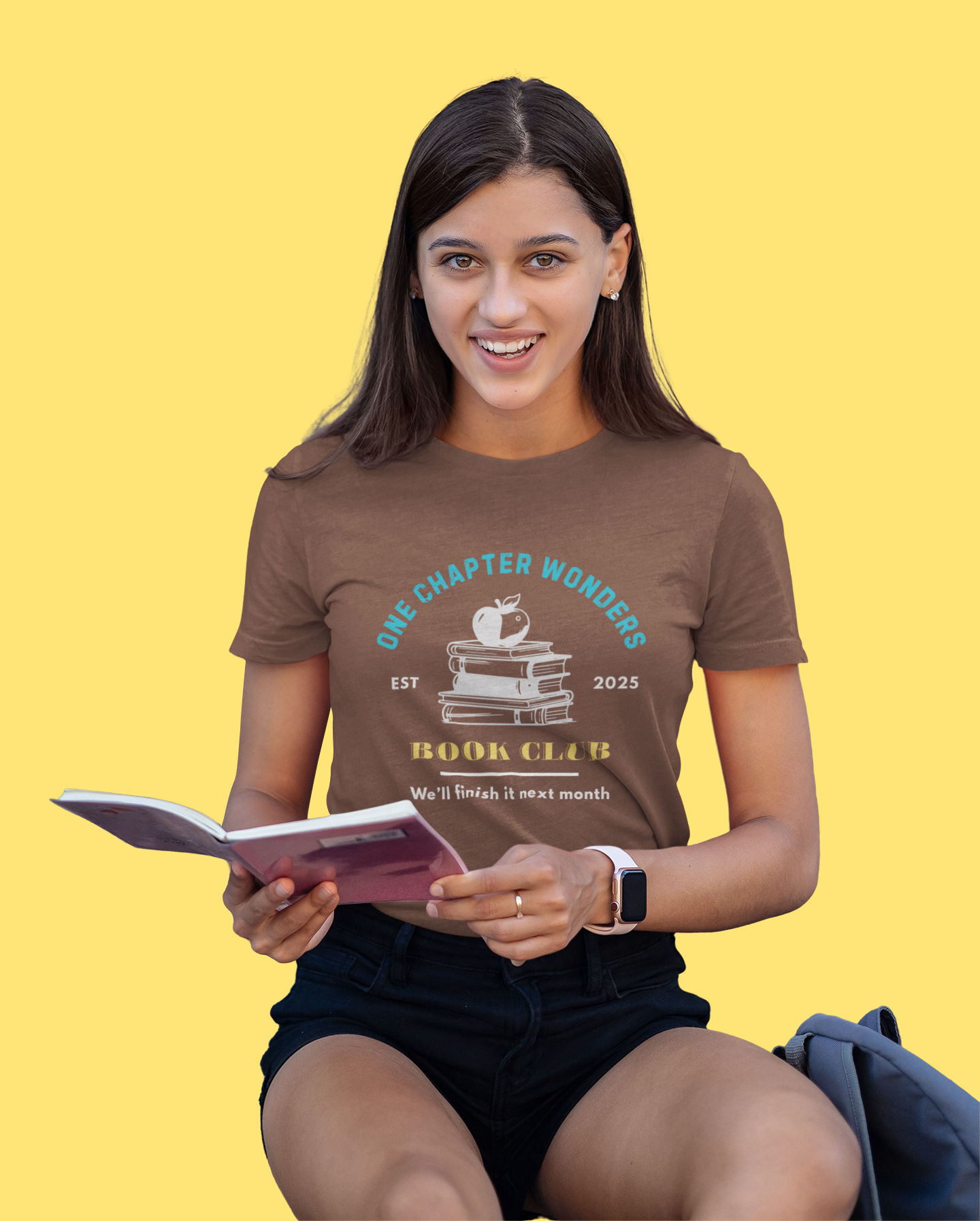 One Chapter Wonder Book Club tee for lazy readers.