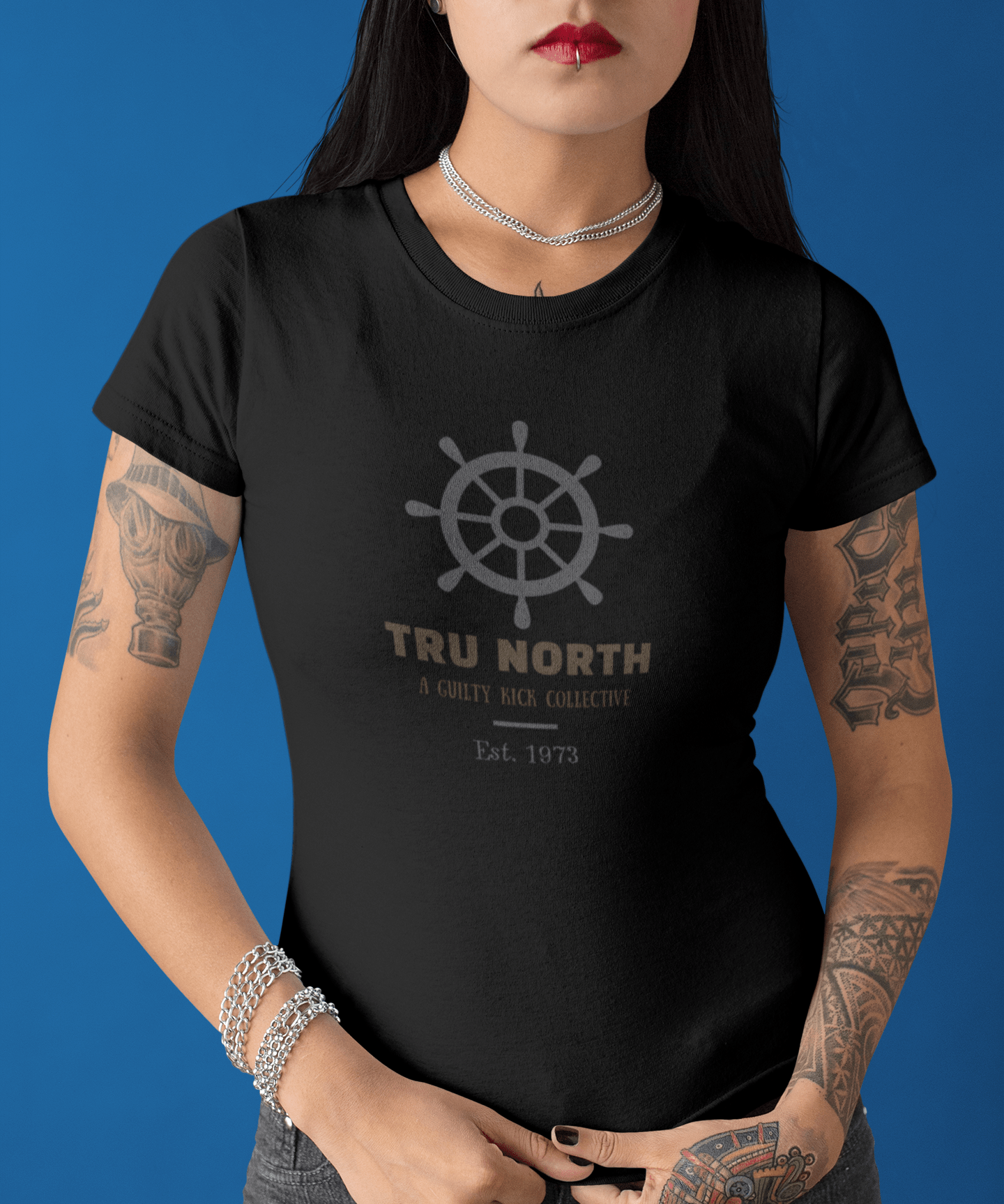 Tru North "Est. 1973" Vintage Ships Wheel Graphic T-Shirt, The Brand New Vintage Sunbaked Collection - Guilty Kick Apparel