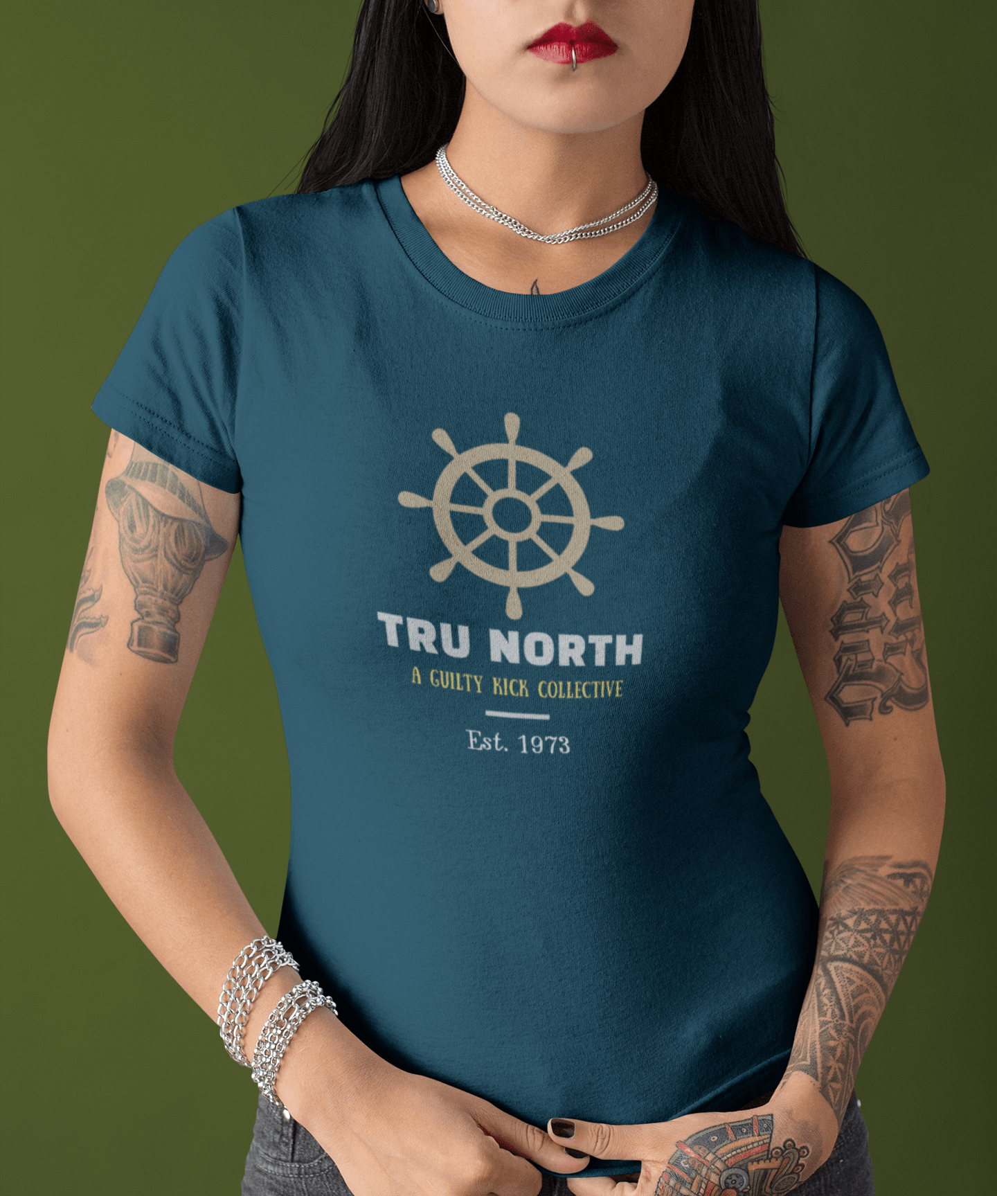 Tru North "Est. 1973" Vintage Ships Wheel Graphic T-Shirt, The Brand New Vintage Sunbaked Collection - Guilty Kick Apparel