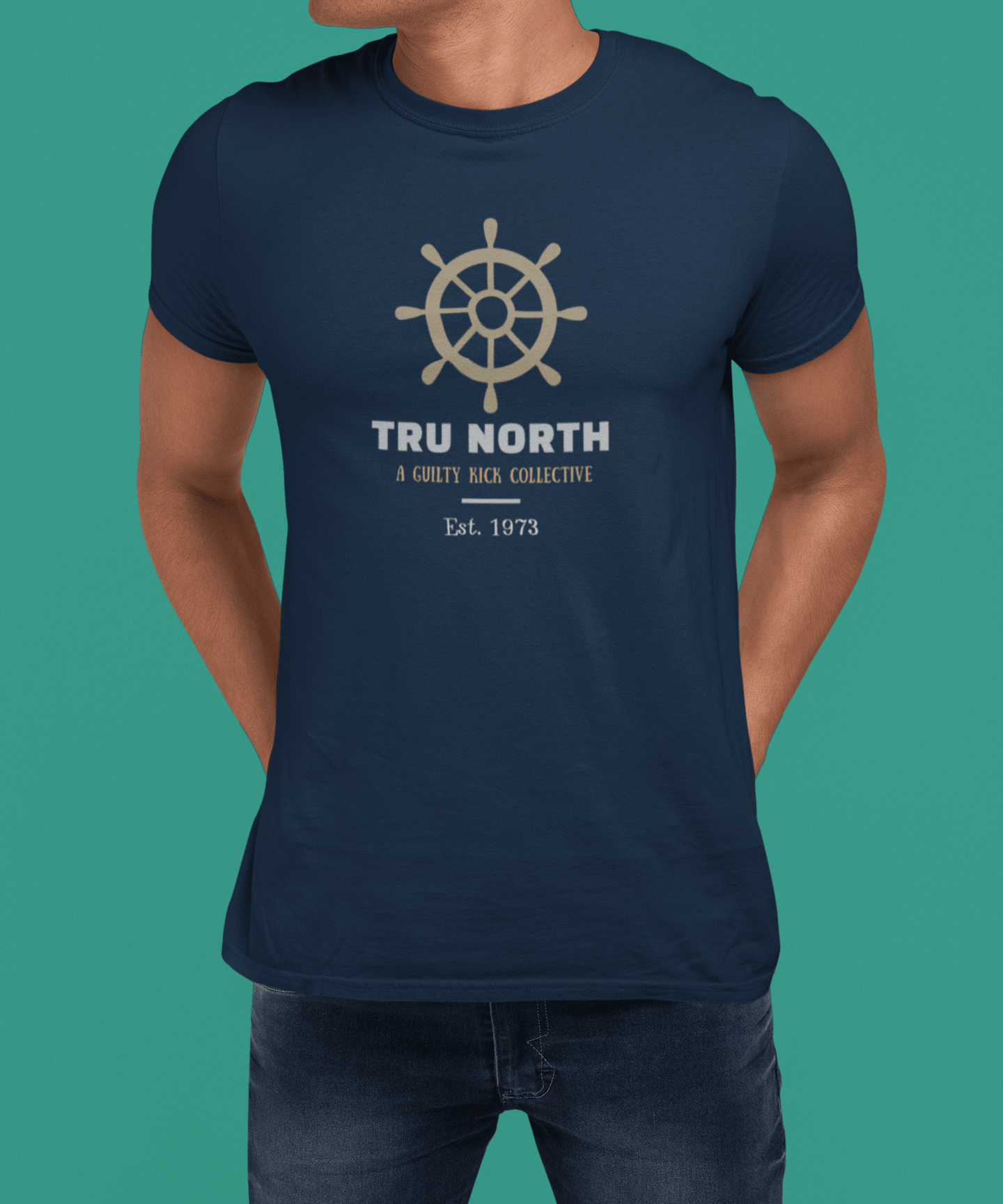 Tru North "Est. 1973" Vintage Ships Wheel Graphic T-Shirt, The Brand New Vintage Sunbaked Collection - Guilty Kick Apparel