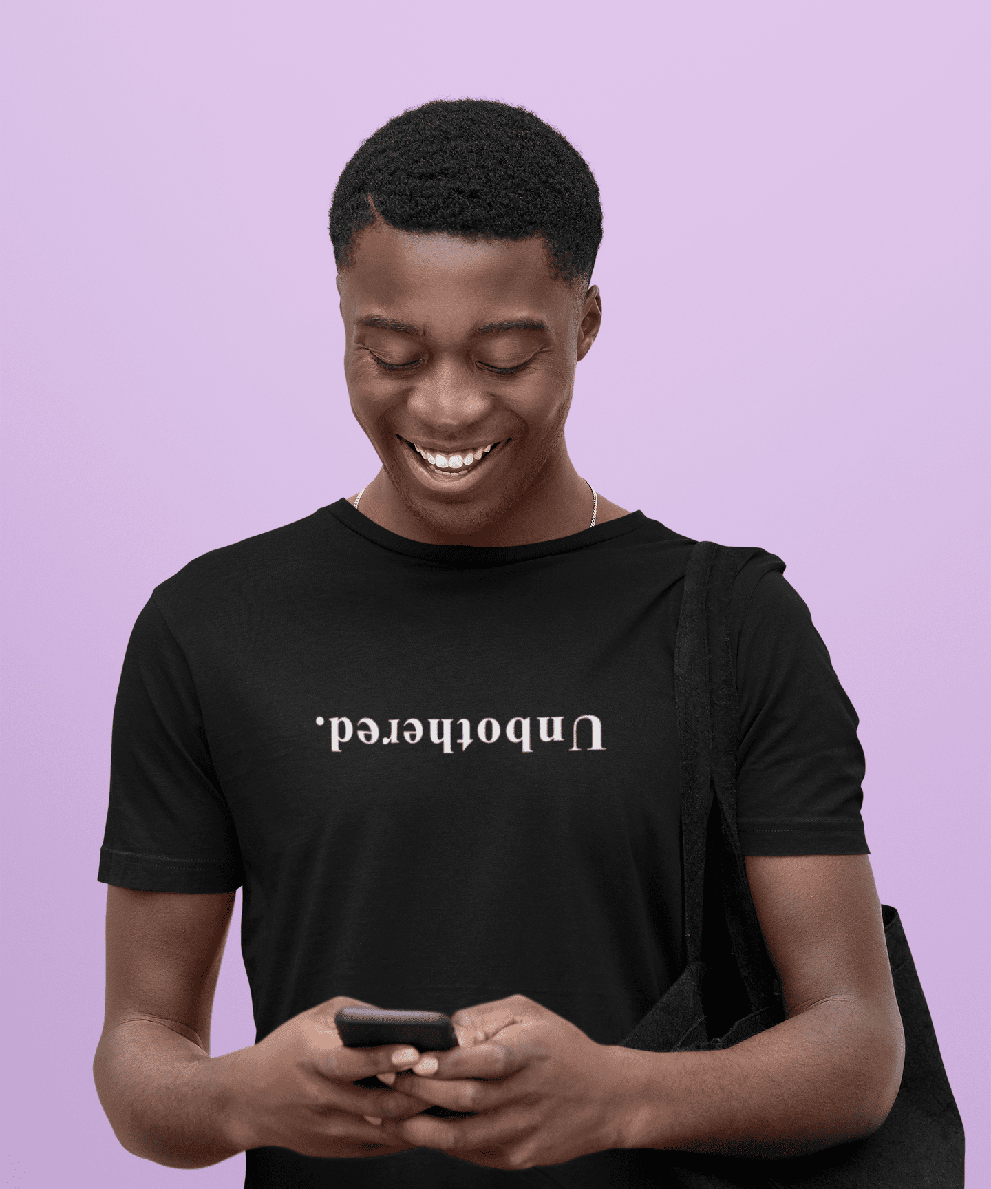 Unbothered. Upside Down Sarcastic Minimalist Graphic T-Shirt - Guilty Kick Apparel