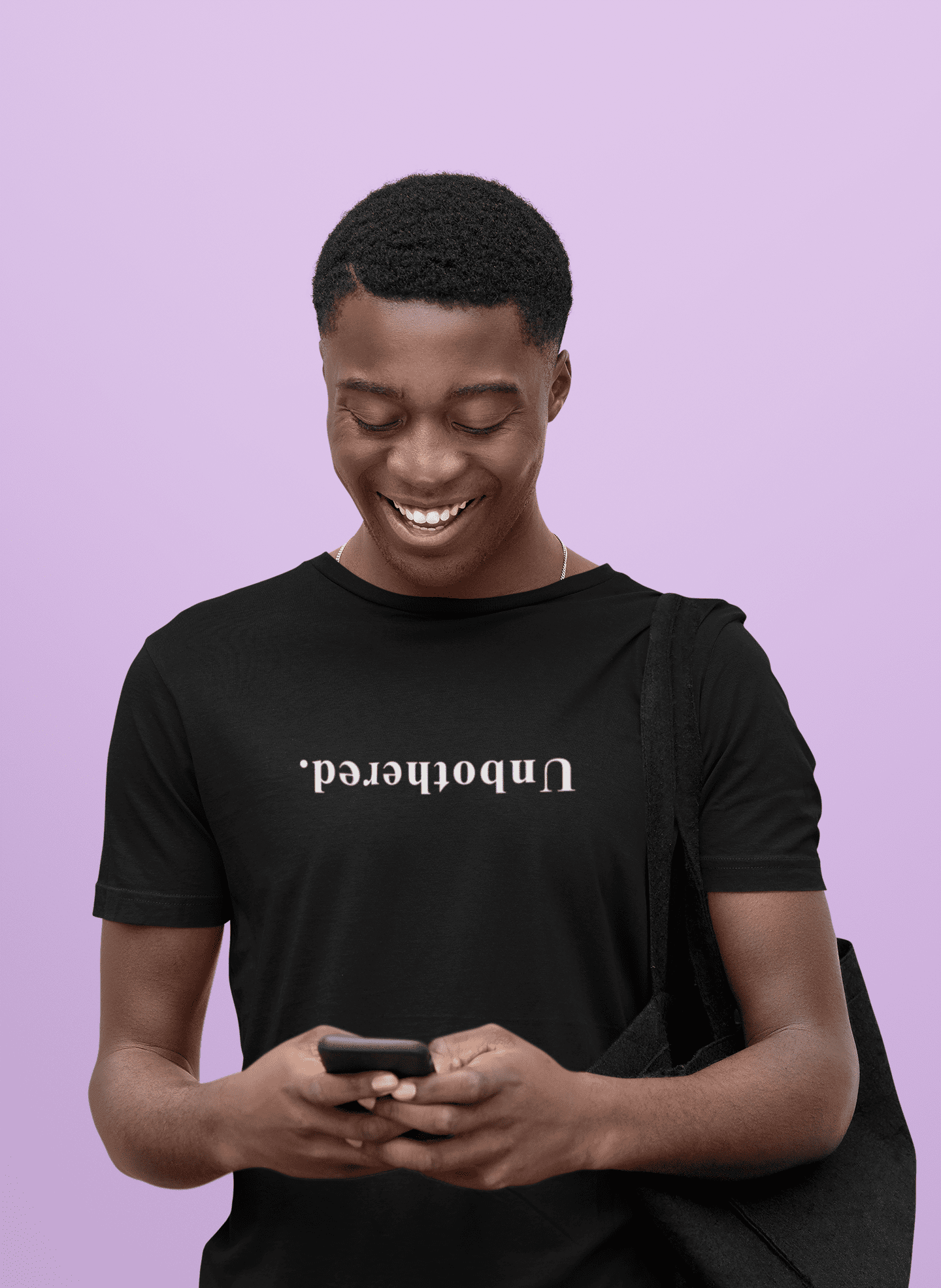 Unbothered. Upside Down Sarcastic Minimalist Graphic T-Shirt - Guilty Kick Apparel