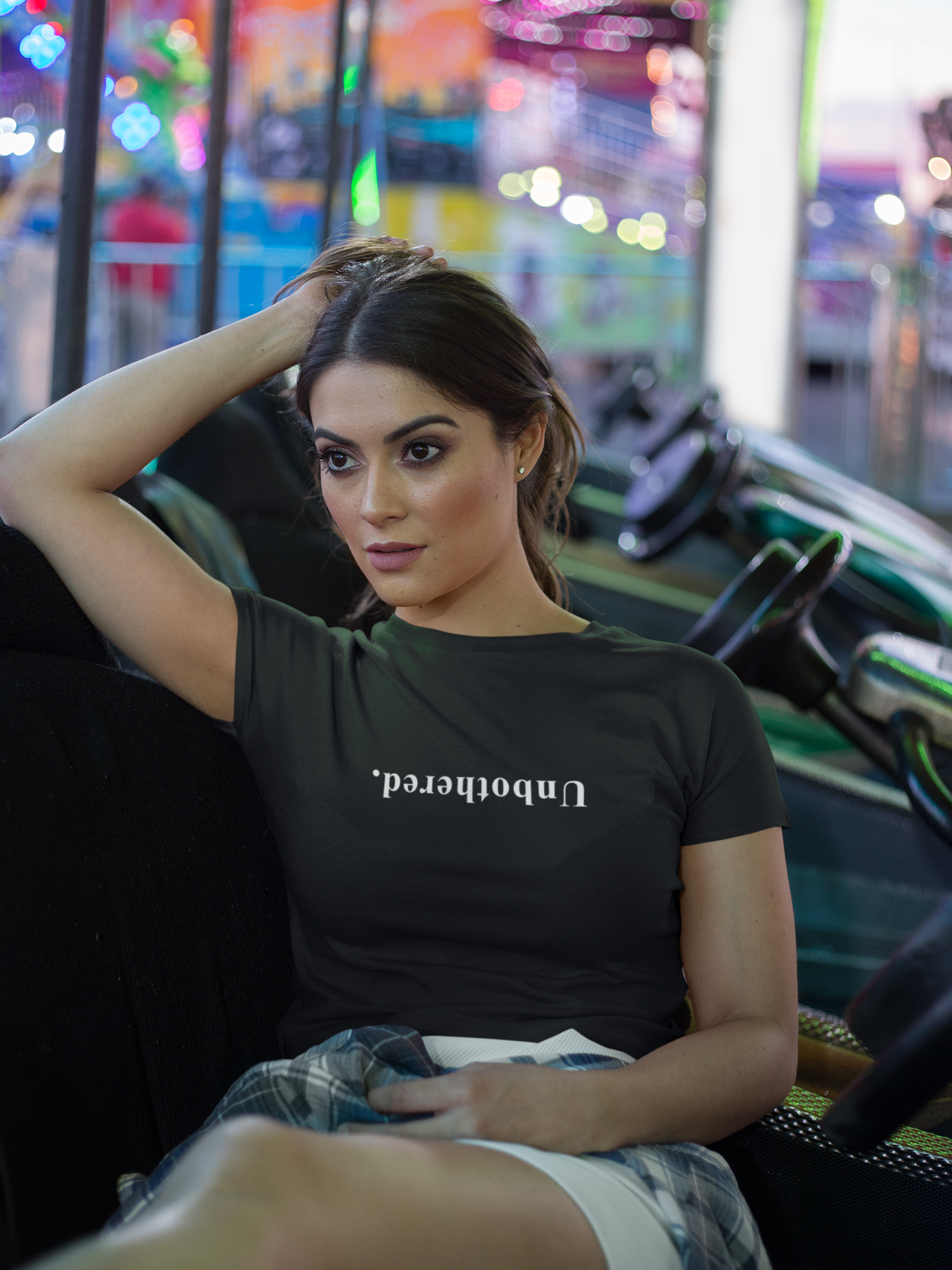 Unbothered. Upside Down Sarcastic Minimalist Graphic T-Shirt - Guilty Kick Apparel