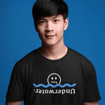 Underwater Inverted Text Graphic Tee Absurdist Introvert Zipper Smile T-Shirt - Guilty Kick Apparel