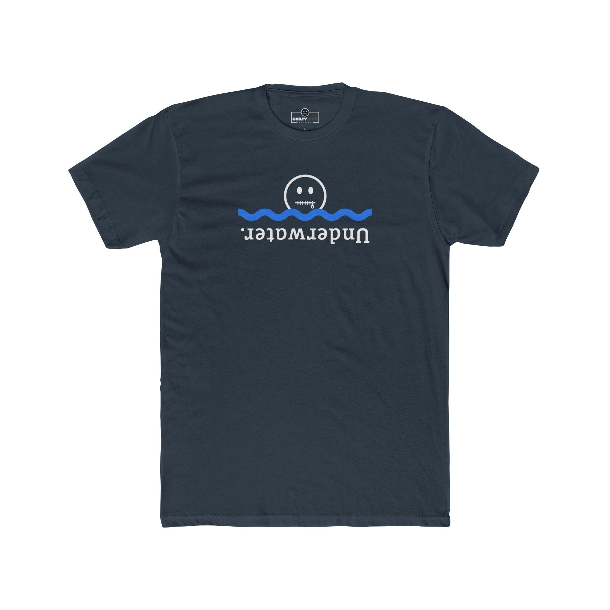 Underwater Inverted Text Graphic Tee Absurdist Introvert Zipper Smile T-Shirt - Guilty Kick Apparel