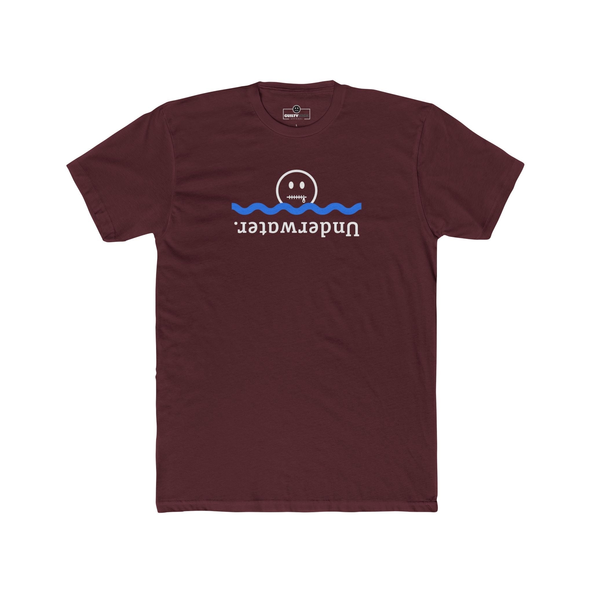 Underwater Inverted Text Graphic Tee Absurdist Introvert Zipper Smile T-Shirt - Guilty Kick Apparel