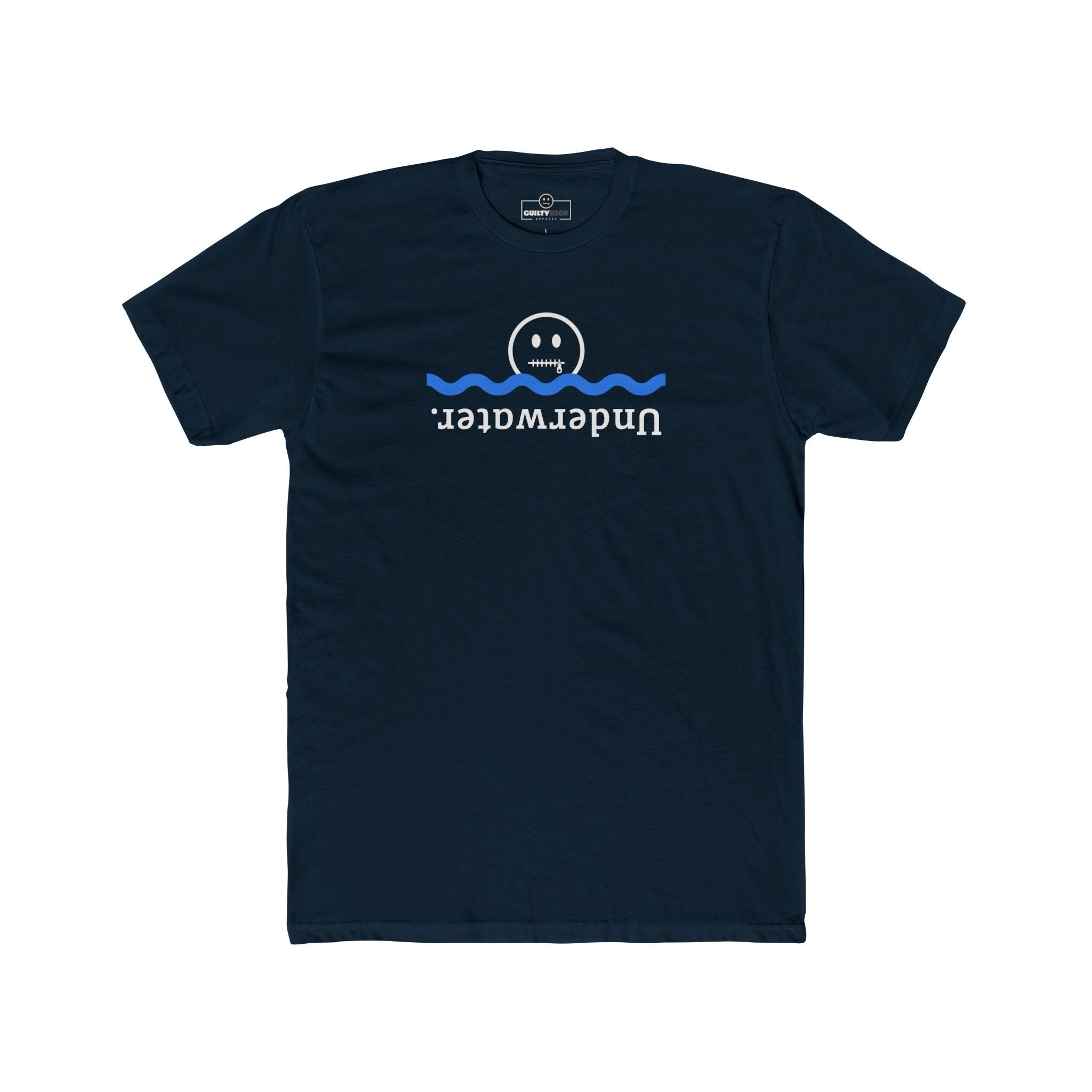 Underwater Inverted Text Graphic Tee Absurdist Introvert Zipper Smile T-Shirt - Guilty Kick Apparel