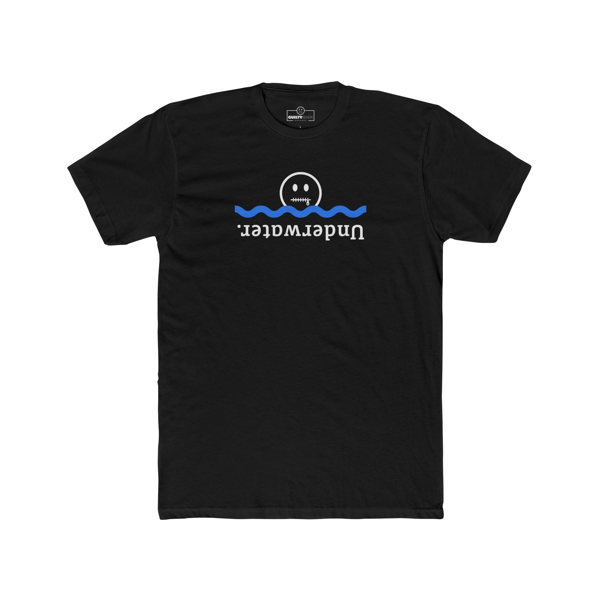 Underwater Inverted Text Graphic Tee Absurdist Introvert Zipper Smile T-Shirt - Guilty Kick Apparel