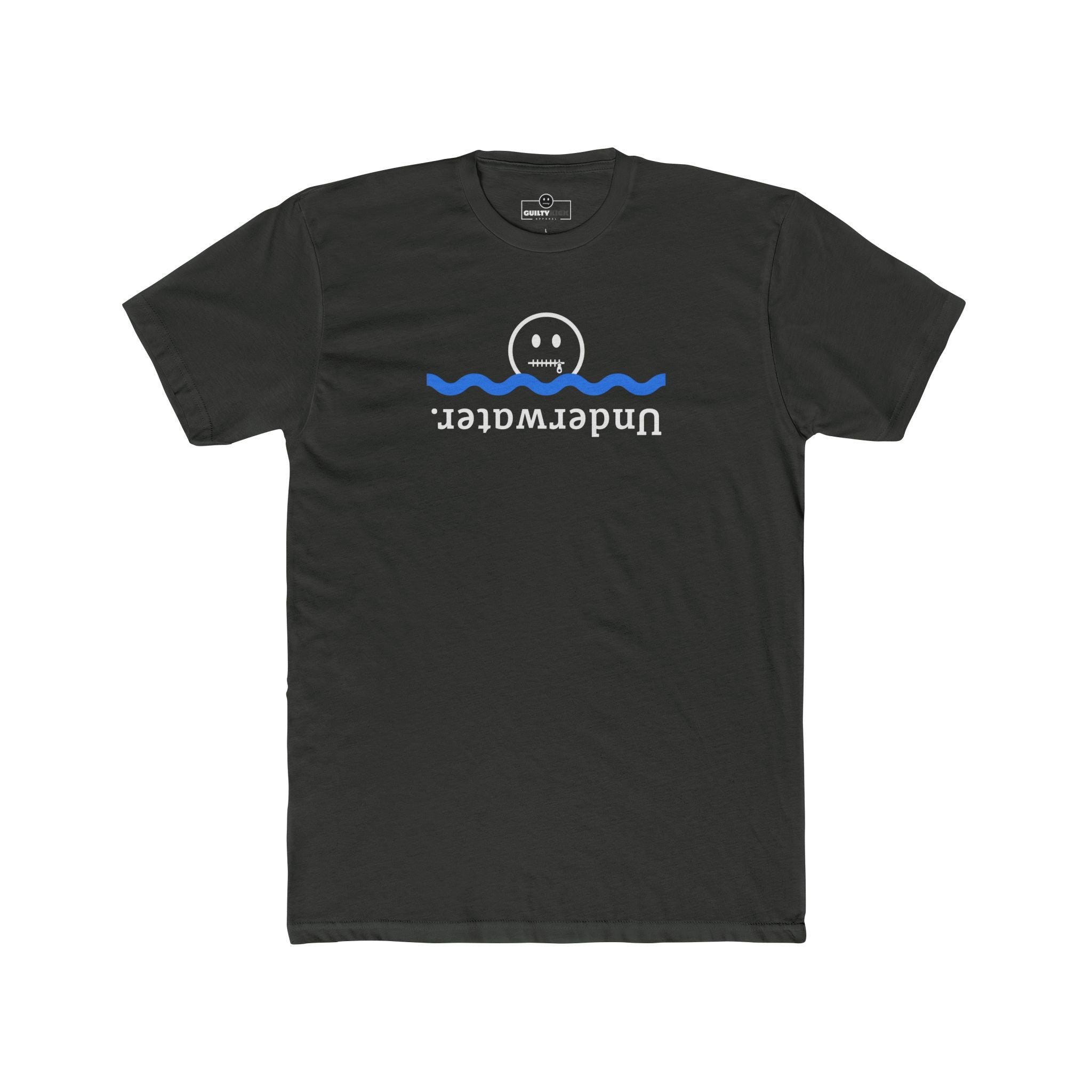 Underwater Inverted Text Graphic Tee Absurdist Introvert Zipper Smile T-Shirt - Guilty Kick Apparel
