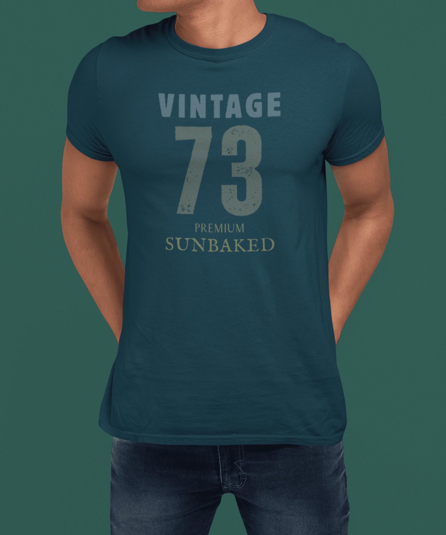 Vintage 73 Retro Sunbaked T-Shirt Faded Distressed Aesthetic Premium Tee - Guilty Kick Apparel