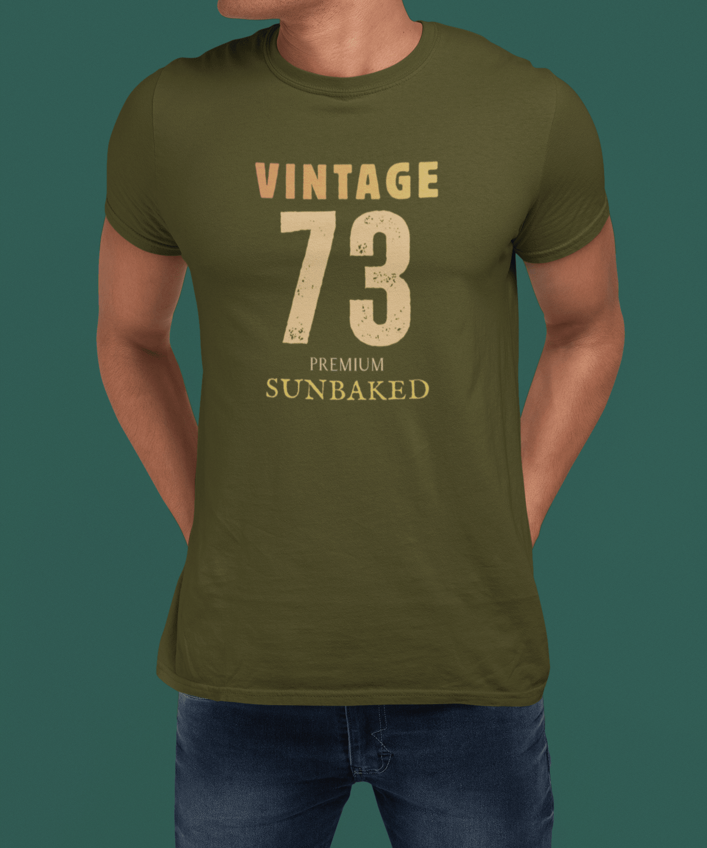 Vintage 73 Retro Sunbaked T-Shirt Faded Distressed Aesthetic Premium Tee - Guilty Kick Apparel