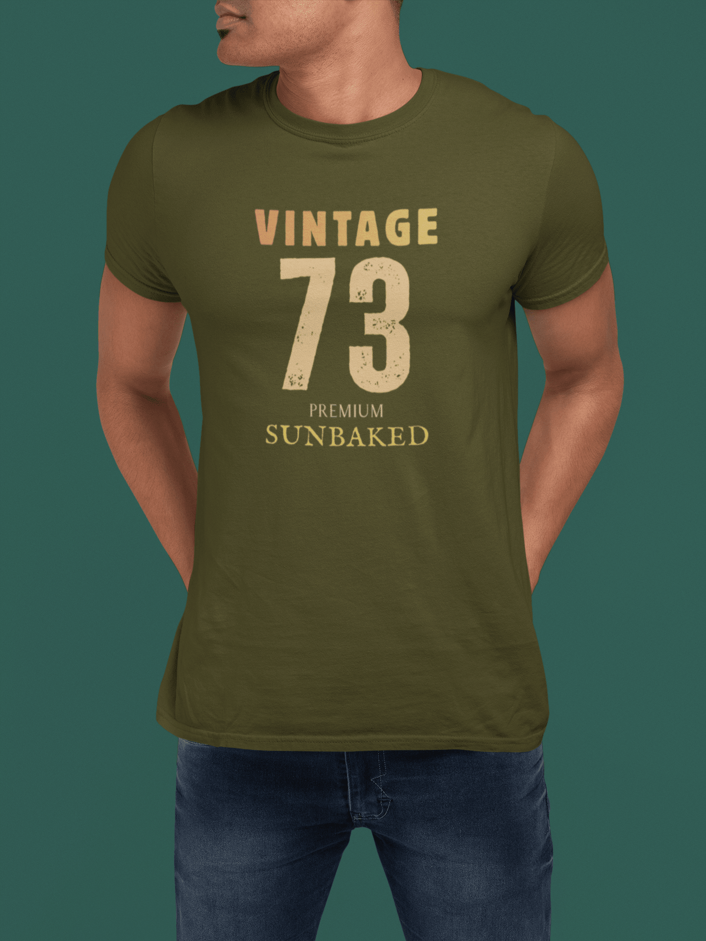 Vintage 73 Retro Sunbaked T-Shirt Faded Distressed Aesthetic Premium Tee - Guilty Kick Apparel
