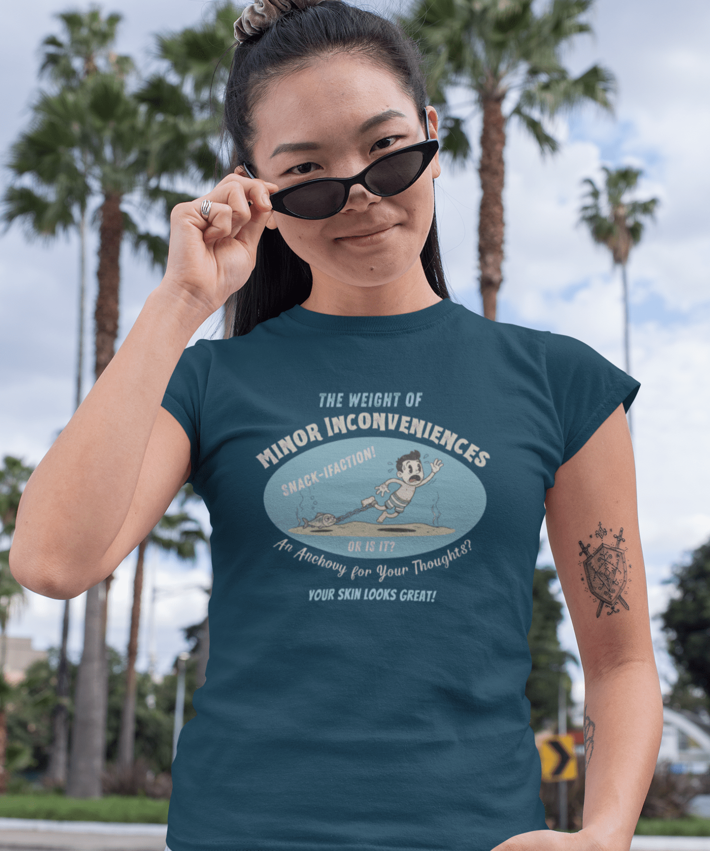 Vintage Absurdist "Weight of Minor Inconveniences" Retro Cartoon T-Shirt - Guilty Kick Apparel