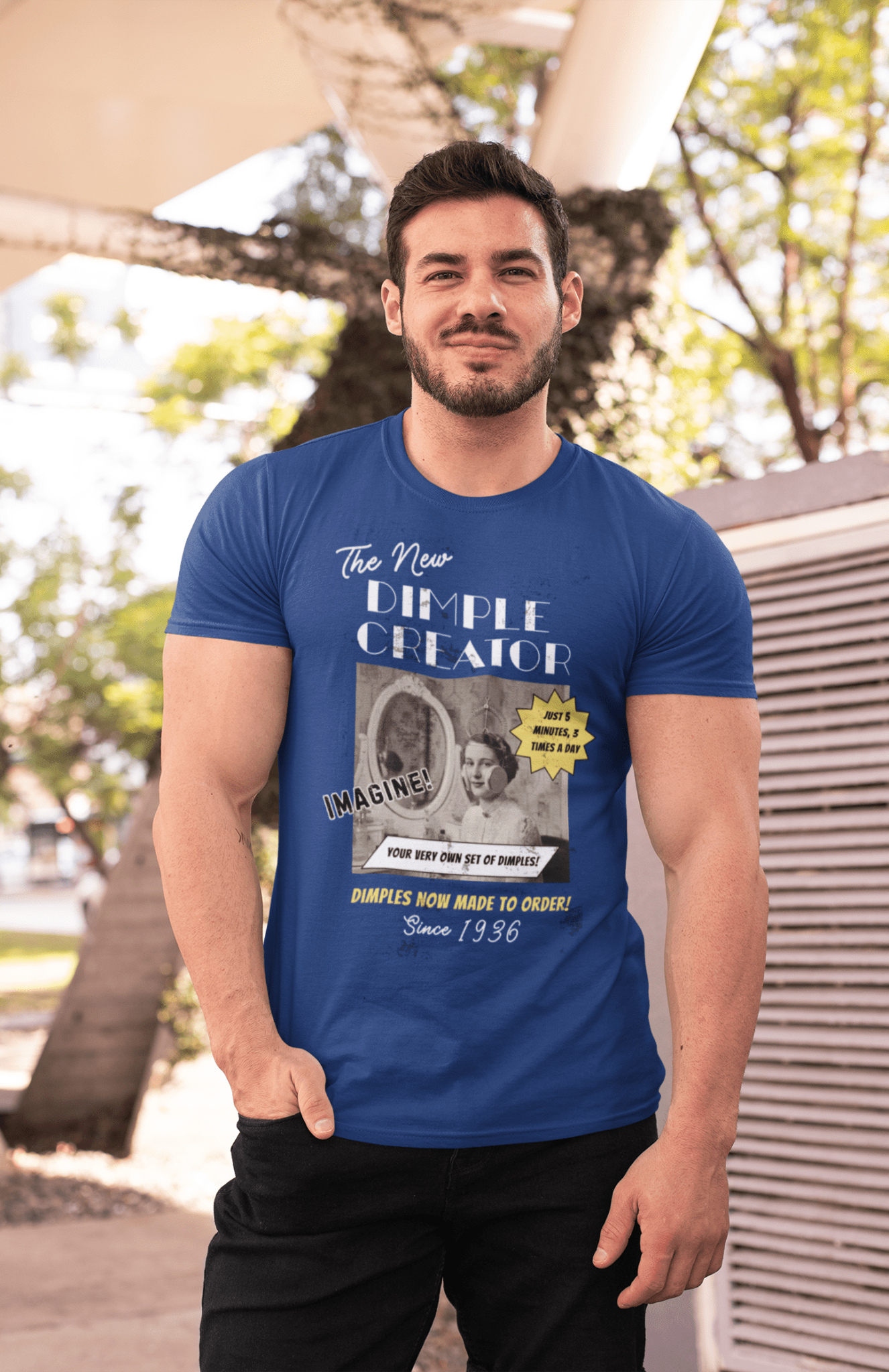 Vintage Ad Dimple Maker, Absurd 1936 Device - Guilty Kick Apparel