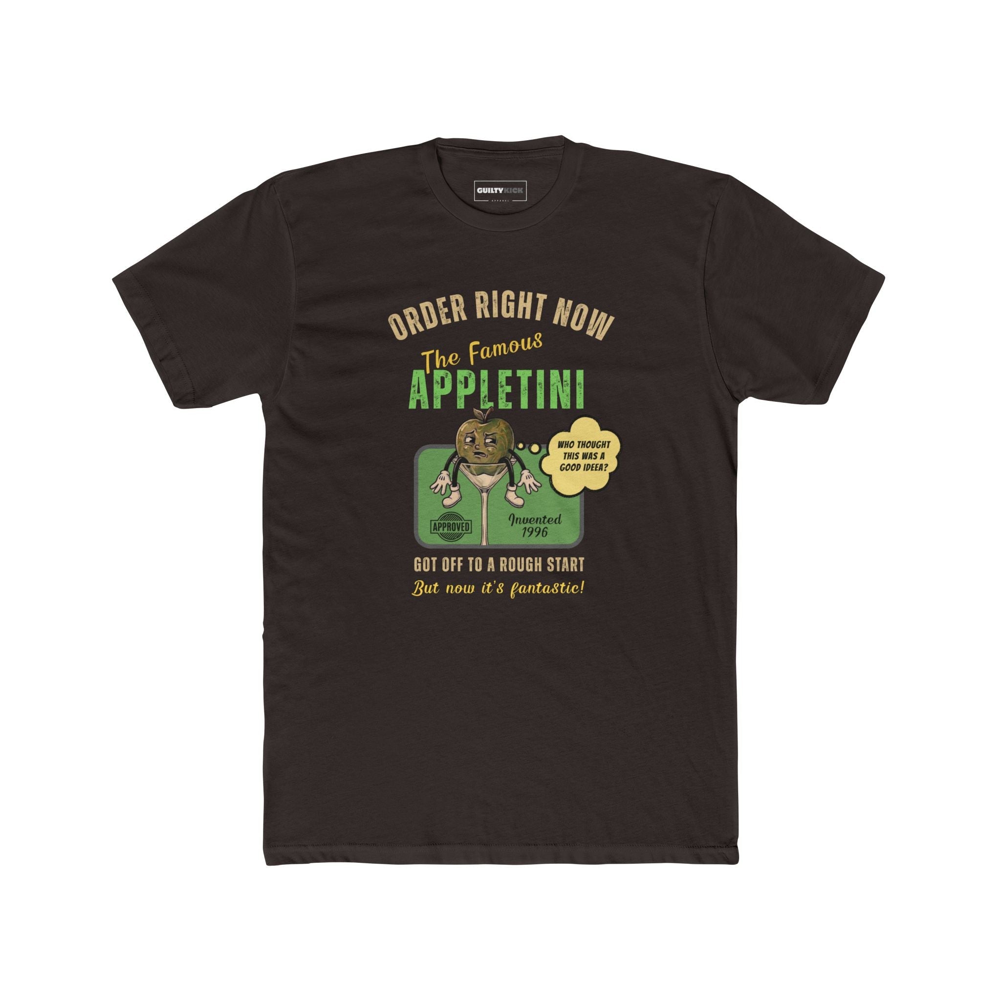 Vintage Appletini Existential Crisis T-Shirt - 1996 Retro Cocktail Parody Tee - Guilty Kick Apparel