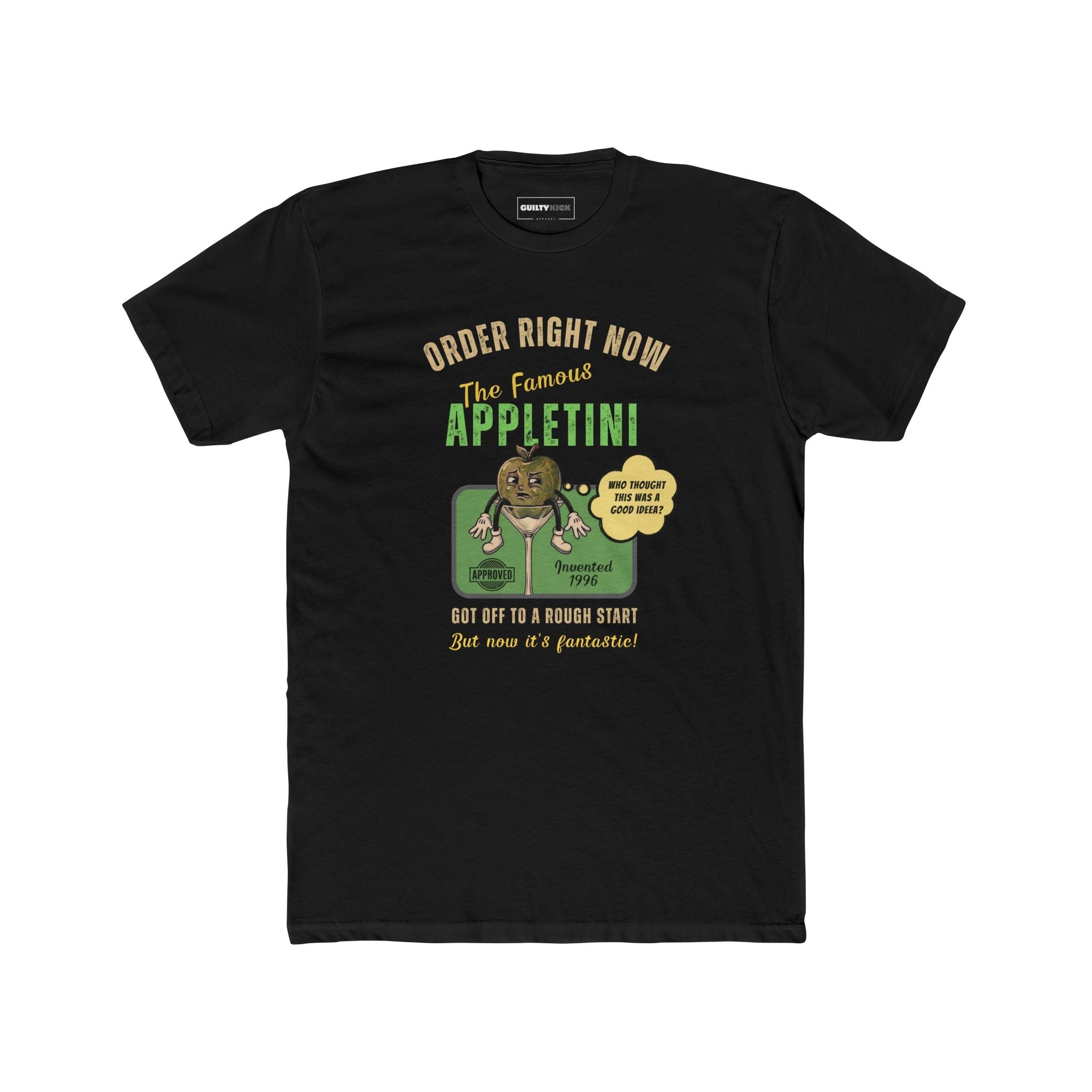 Vintage Appletini Existential Crisis T-Shirt - 1996 Retro Cocktail Parody Tee - Guilty Kick Apparel