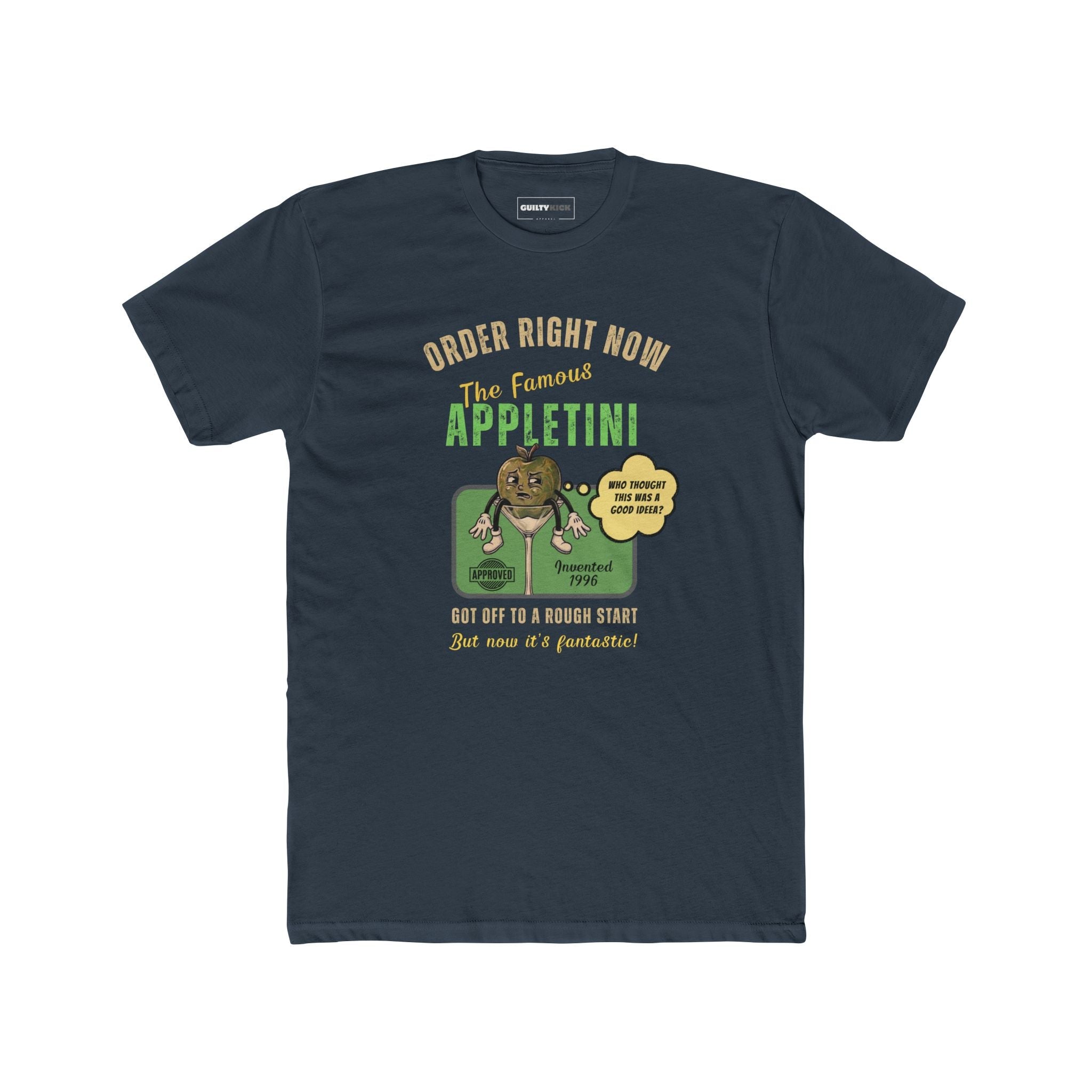 Vintage Appletini Existential Crisis T-Shirt - 1996 Retro Cocktail Parody Tee - Guilty Kick Apparel