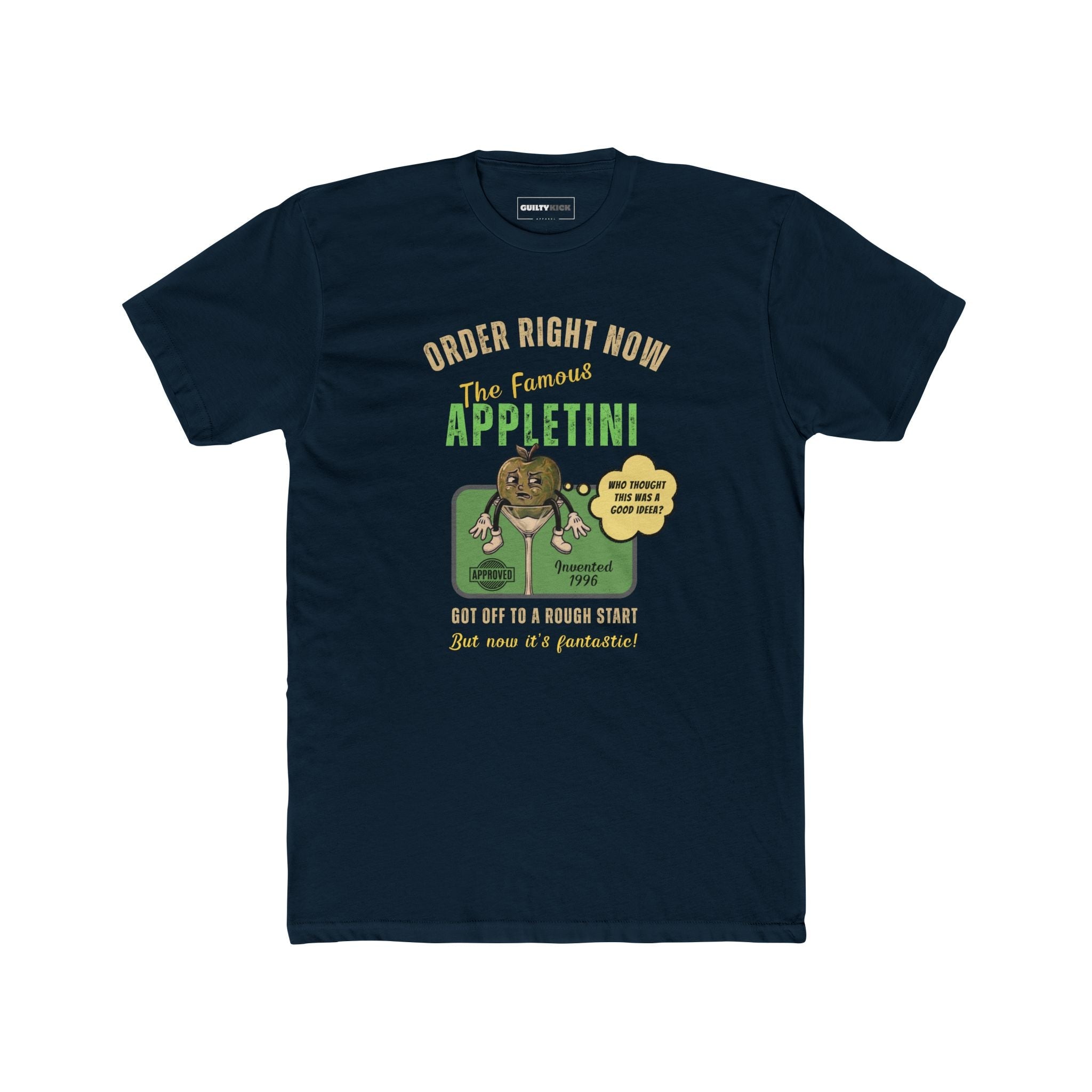 Vintage Appletini Existential Crisis T-Shirt - 1996 Retro Cocktail Parody Tee - Guilty Kick Apparel