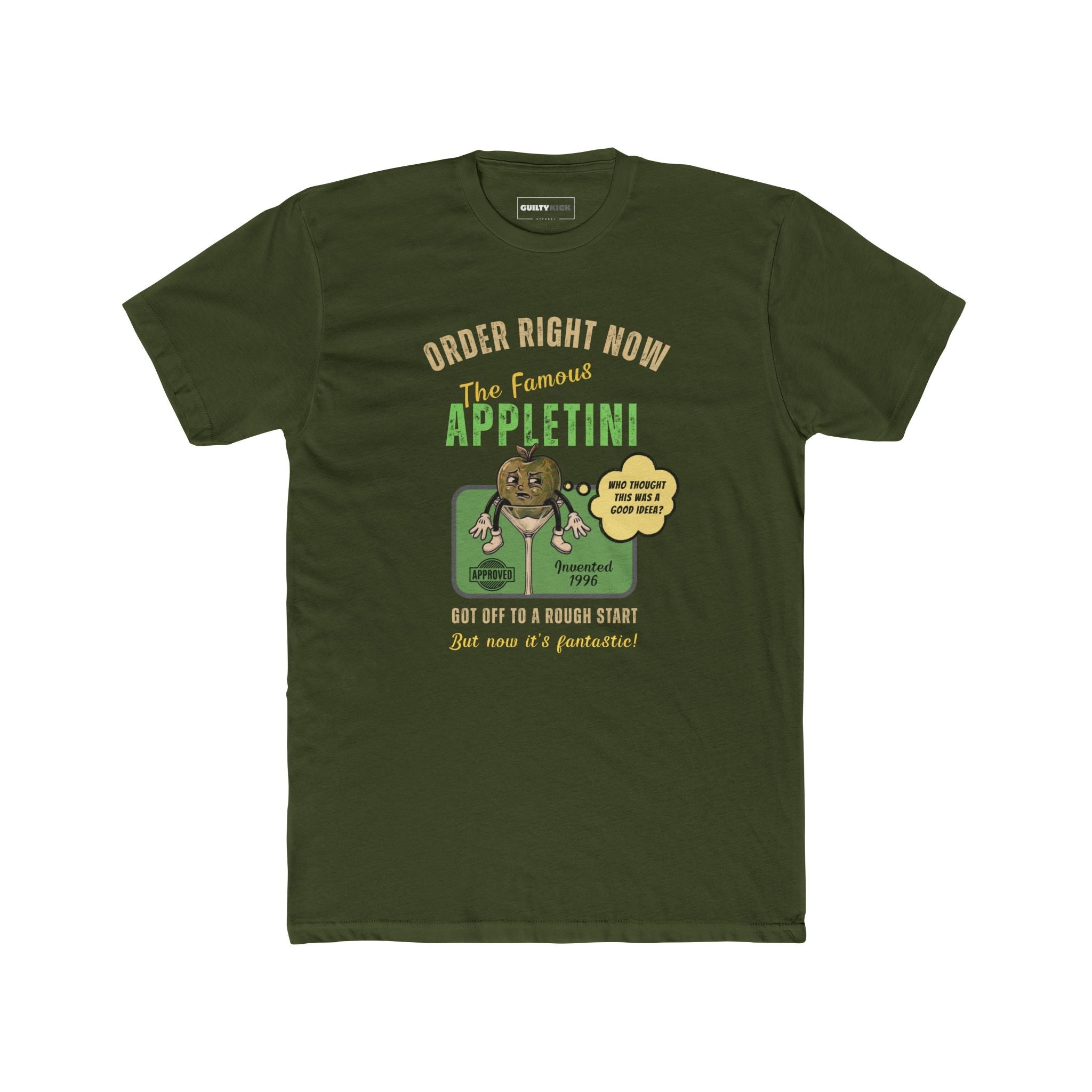 Vintage Appletini Existential Crisis T-Shirt - 1996 Retro Cocktail Parody Tee - Guilty Kick Apparel