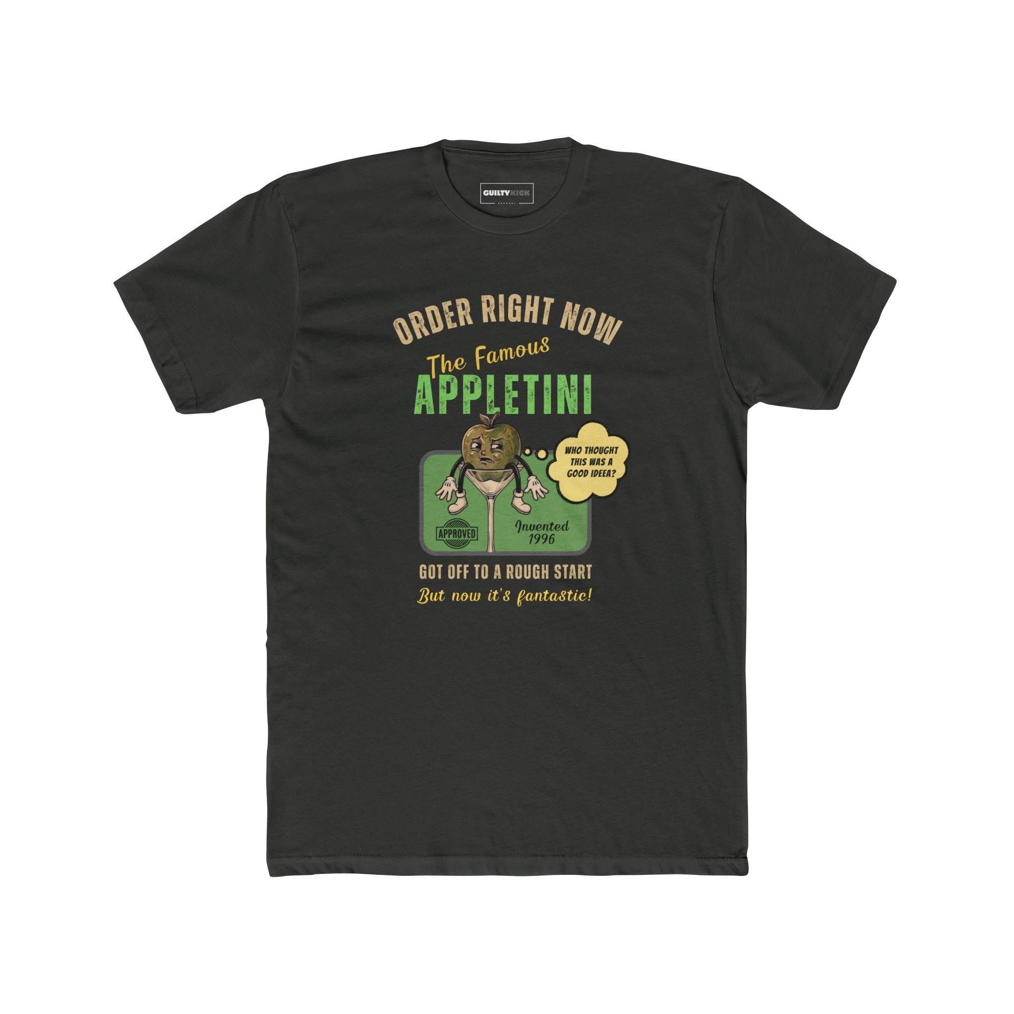 Vintage Appletini Existential Crisis T-Shirt - 1996 Retro Cocktail Parody Tee - Guilty Kick Apparel