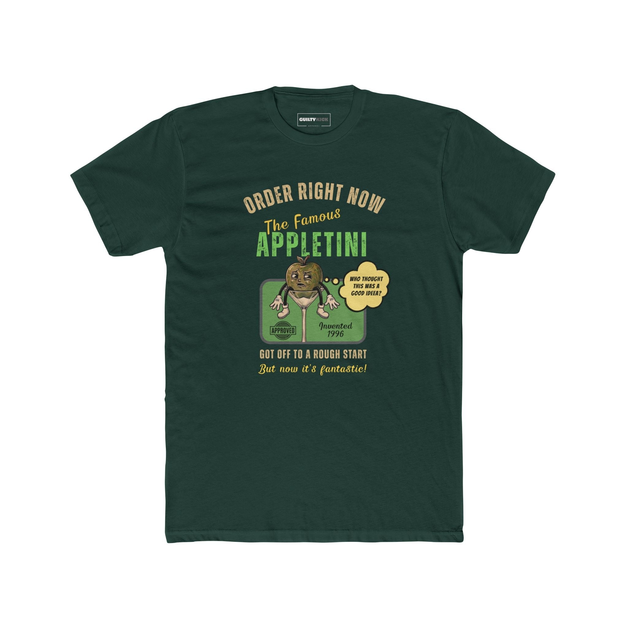 Vintage Appletini Existential Crisis T-Shirt - 1996 Retro Cocktail Parody Tee - Guilty Kick Apparel