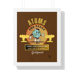 Vintage Atoms for Peace Parody Ad Framed Vertical Poster Print - Guilty Kick Apparel